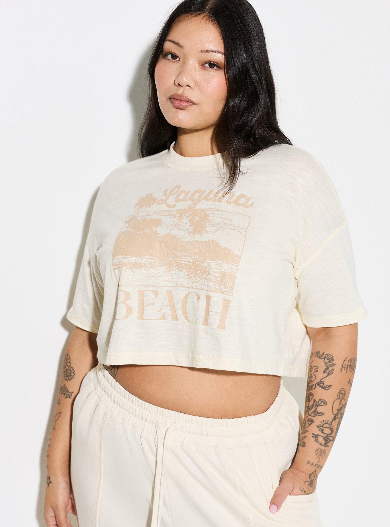 LoveSick Cropped Jersey Tee, LAGUNA BEACH ANTIQUE WHITE, alternate
