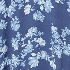 LoveSick Front-Tie Tea-Length Dress, PAINTED FLORAL CROWN BLUE, swatch