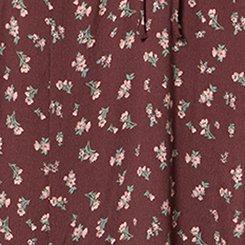 LoveSick Front-Tie Tea-Length Dress, DAINTY PETALS DUSTY BROWN, swatch