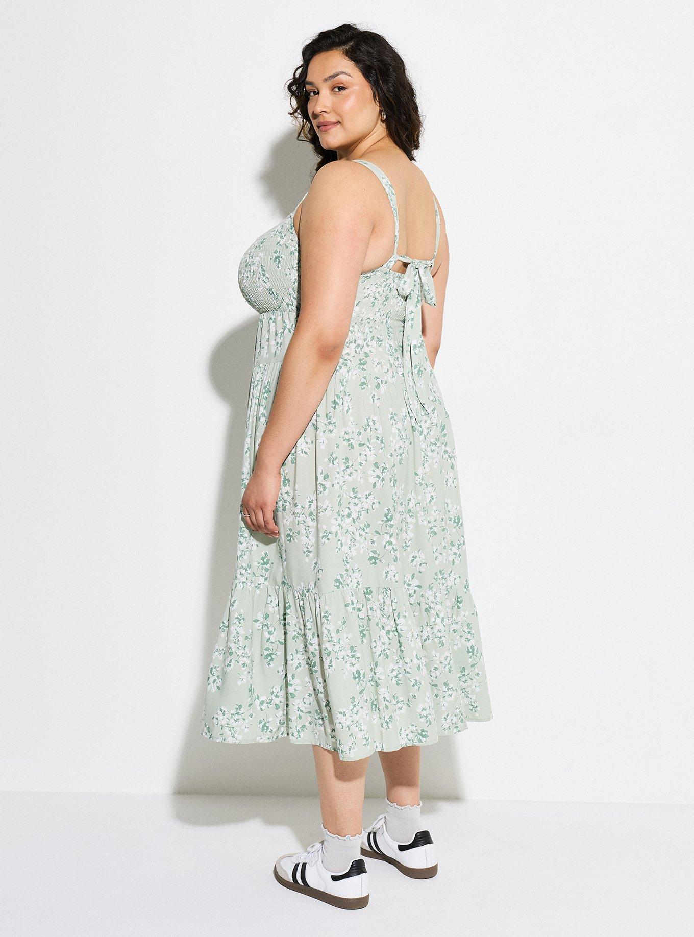 LoveSick Tie-Back Midi Dress, PAINTED FLORAL DESERT SAGE, alternate