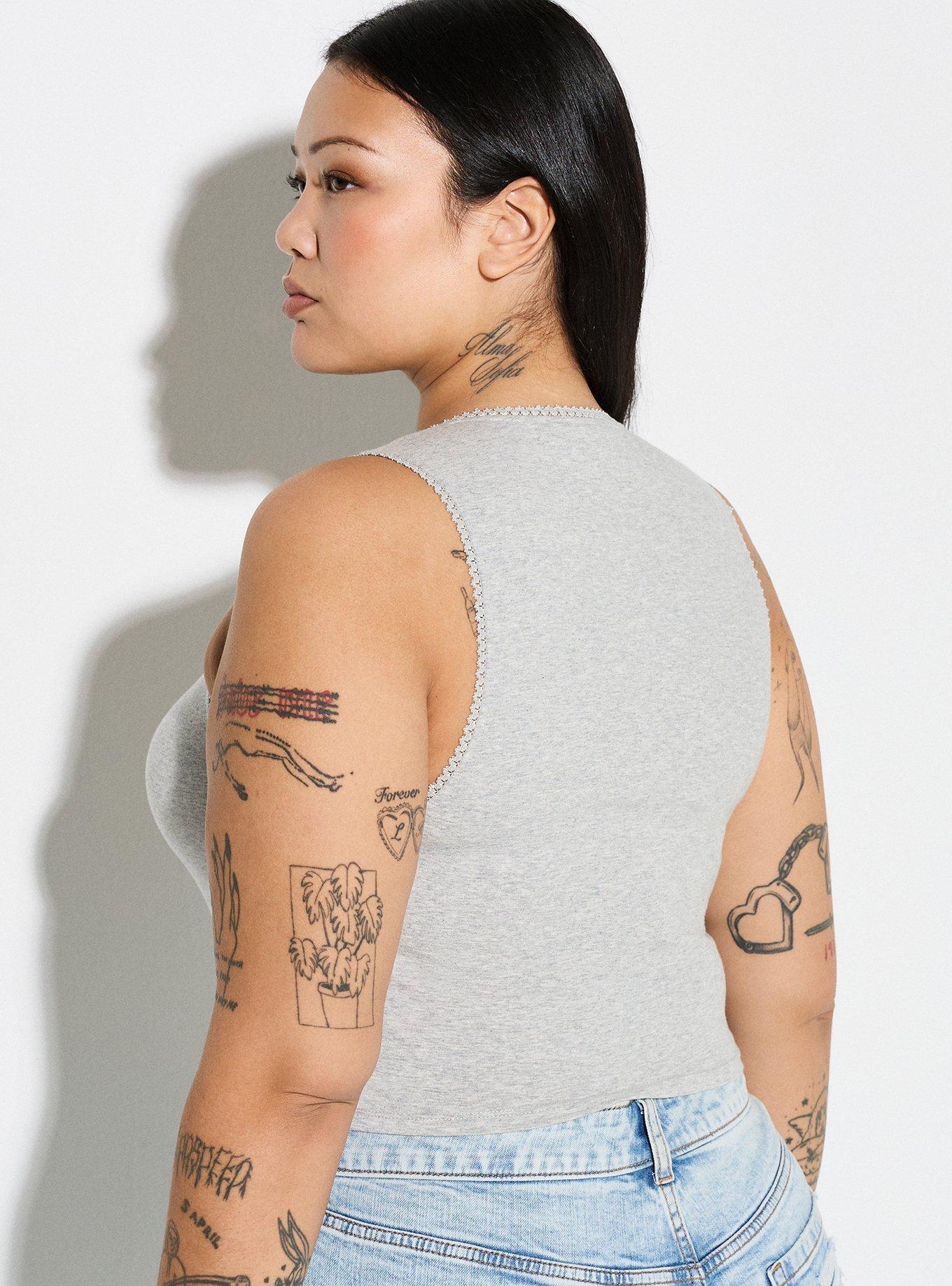 LoveSick Corset Tank, HEATHER GRAY, alternate