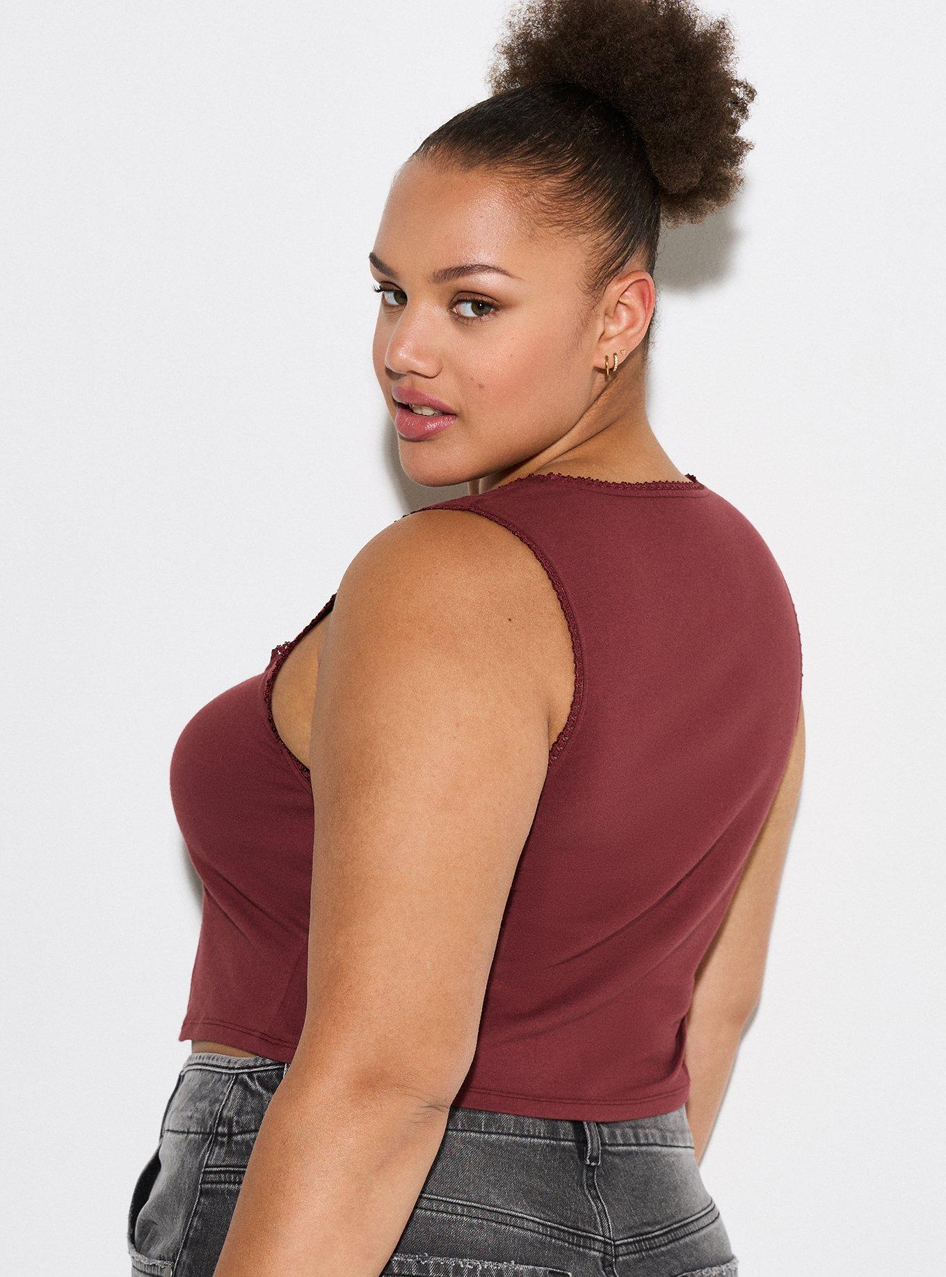 LoveSick Corset Tank, RED MAHOGANY, alternate