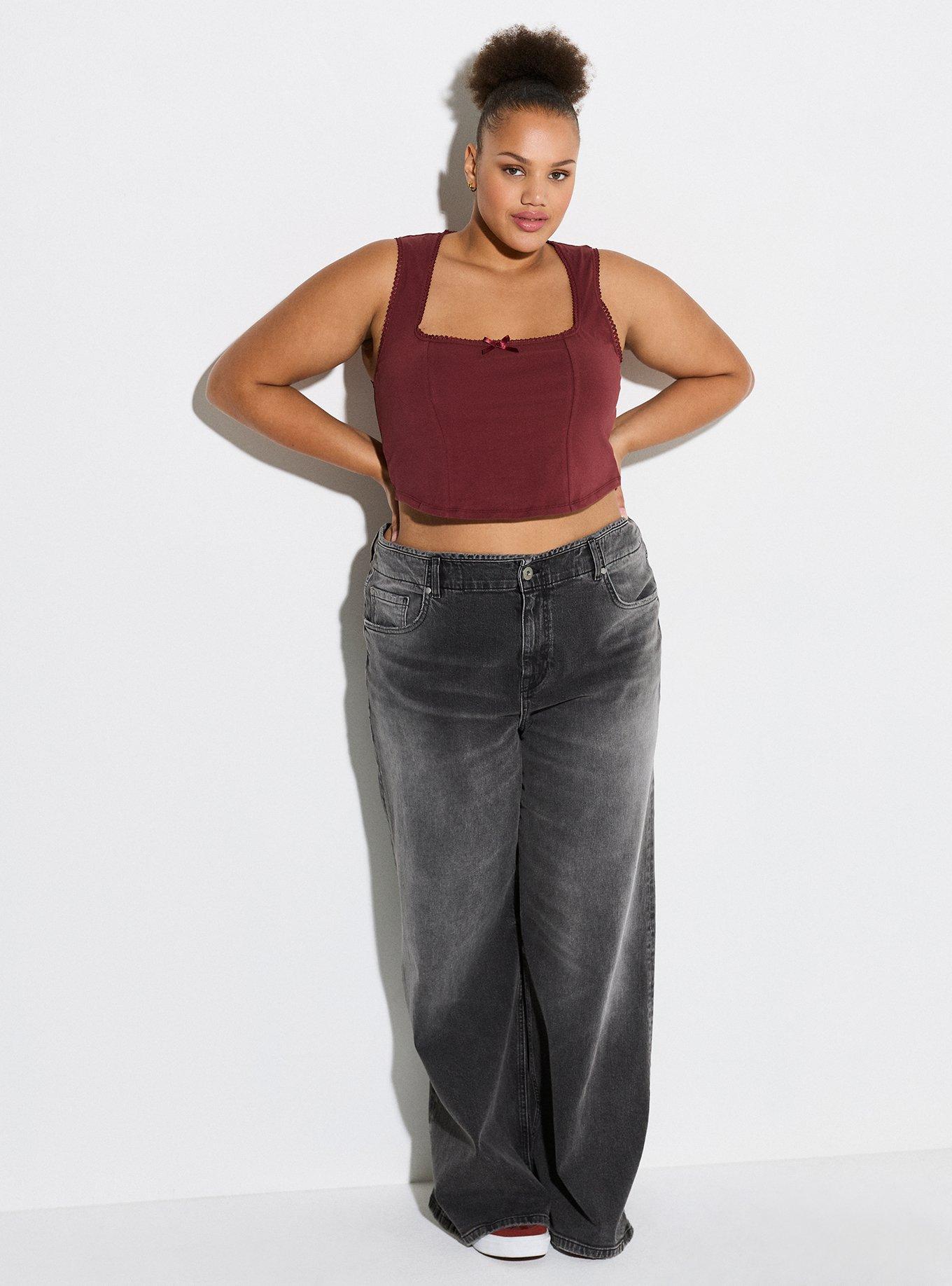 LoveSick Corset Tank, RED MAHOGANY, alternate