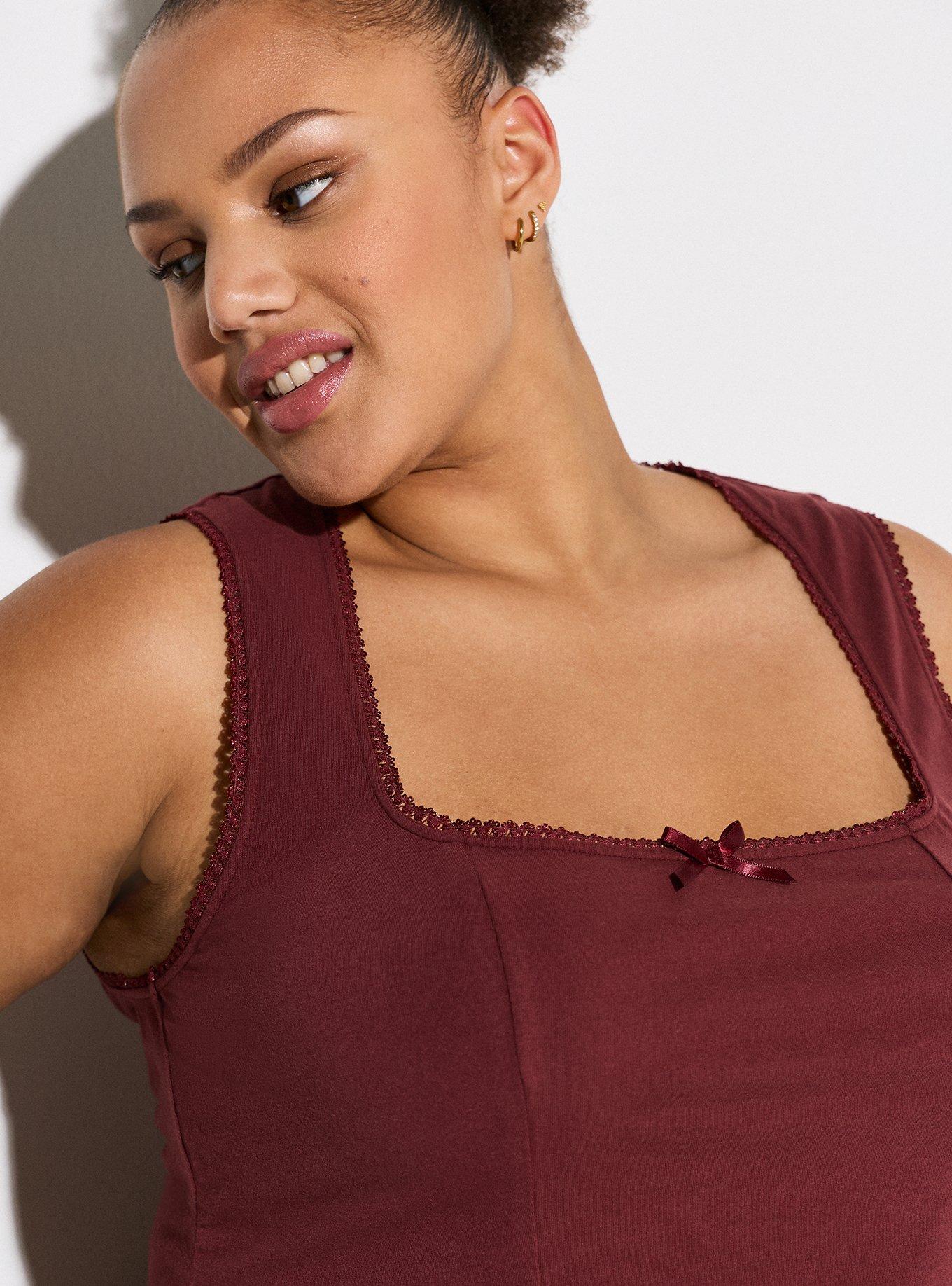 LoveSick Corset Tank, RED MAHOGANY, alternate