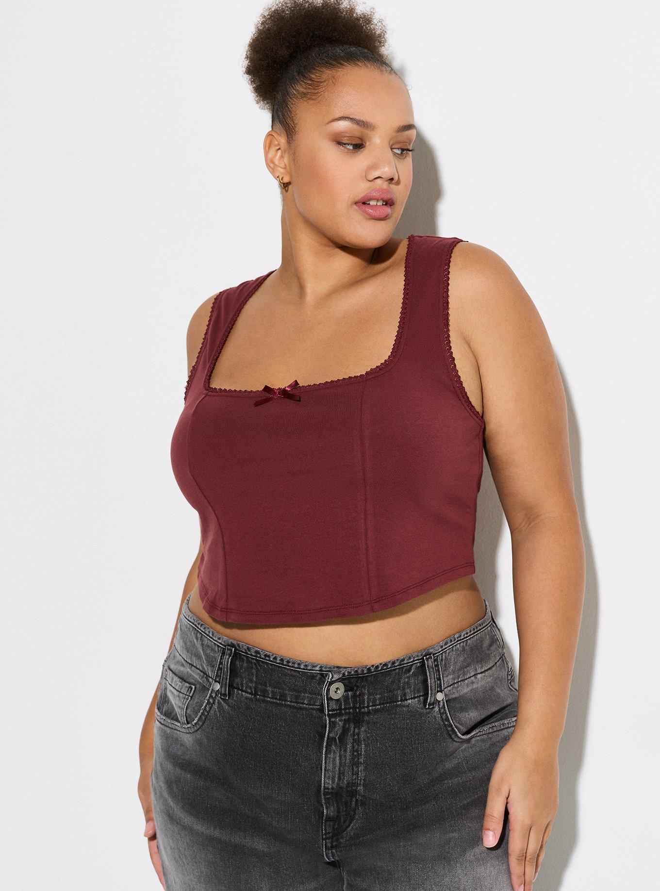 LoveSick Corset Tank, RED MAHOGANY, alternate