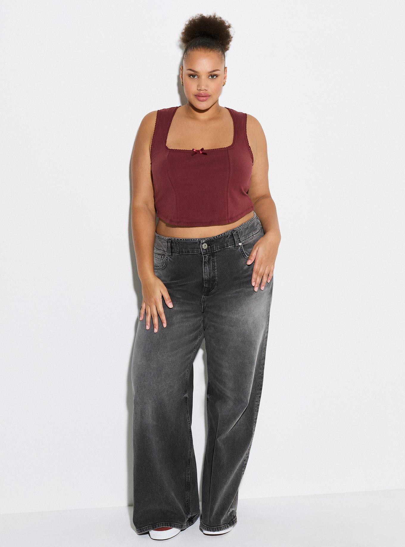 LoveSick Corset Tank, RED MAHOGANY, alternate