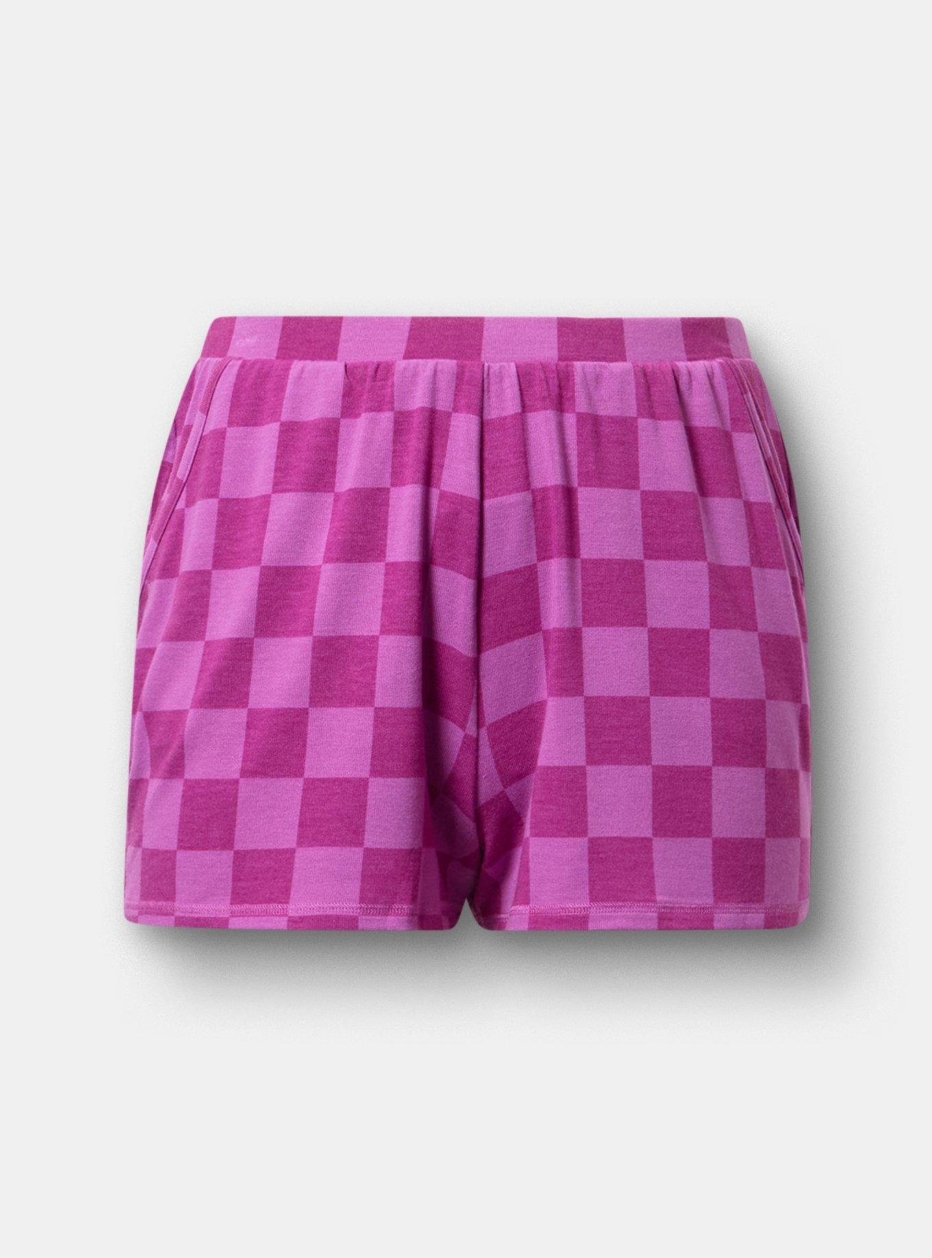 Terry Lounge Boxer Short, SUNNY CHECK PURPLE, hi-res