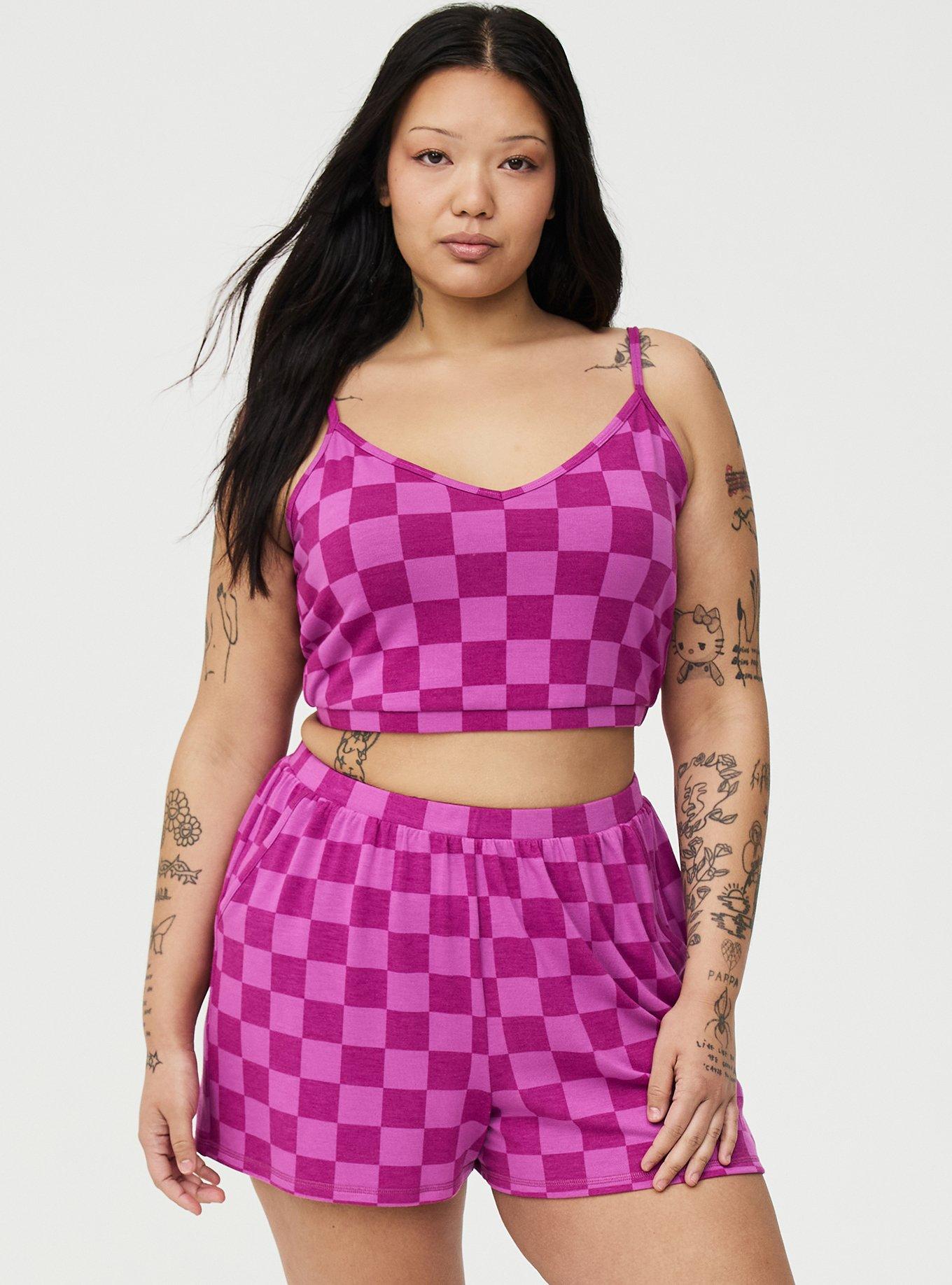 Terry Lounge Boxer Short, SUNNY CHECK PURPLE, hi-res