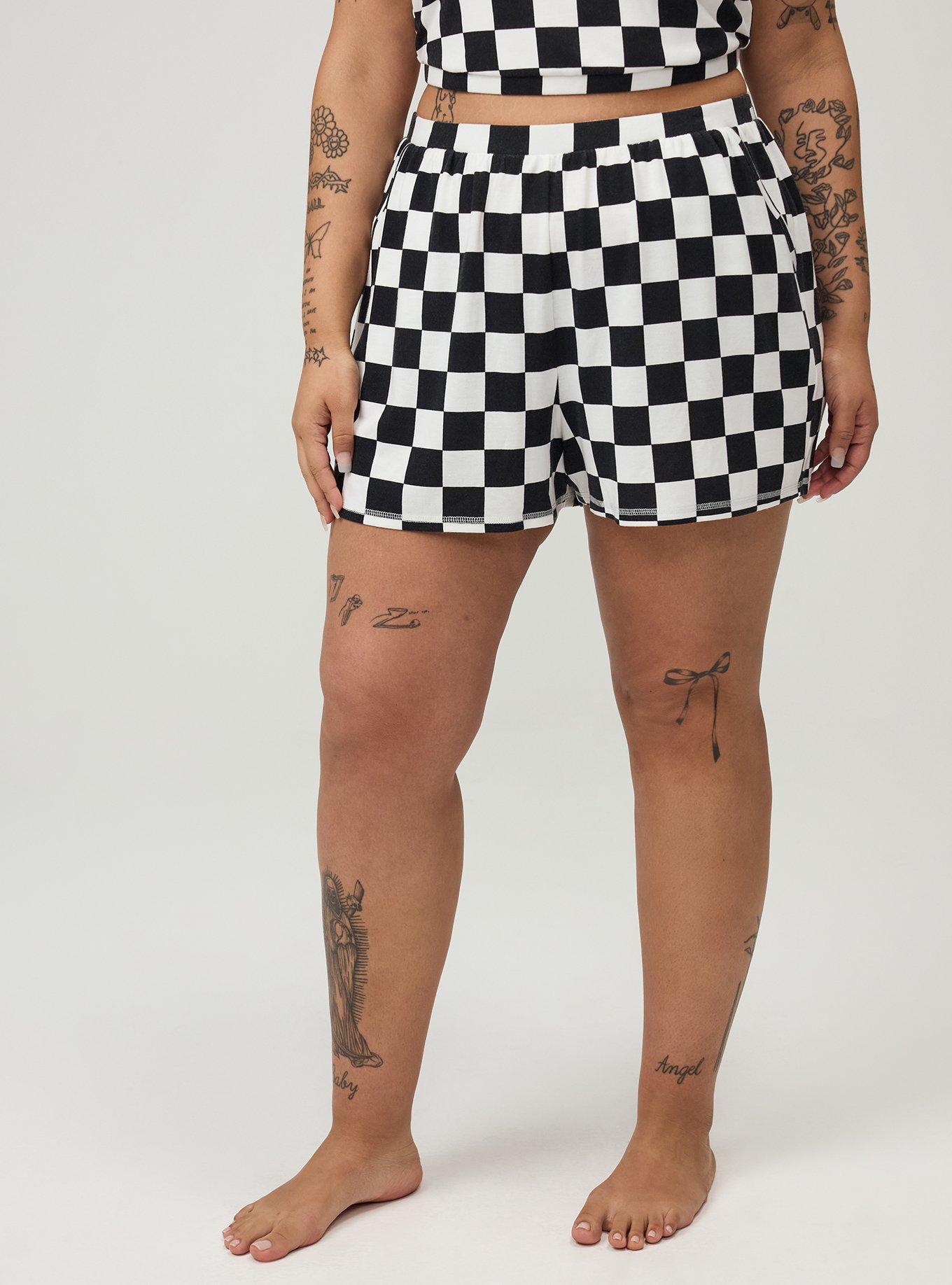 Terry Lounge Boxer Short, DISTRESS CHECK WHITE, alternate
