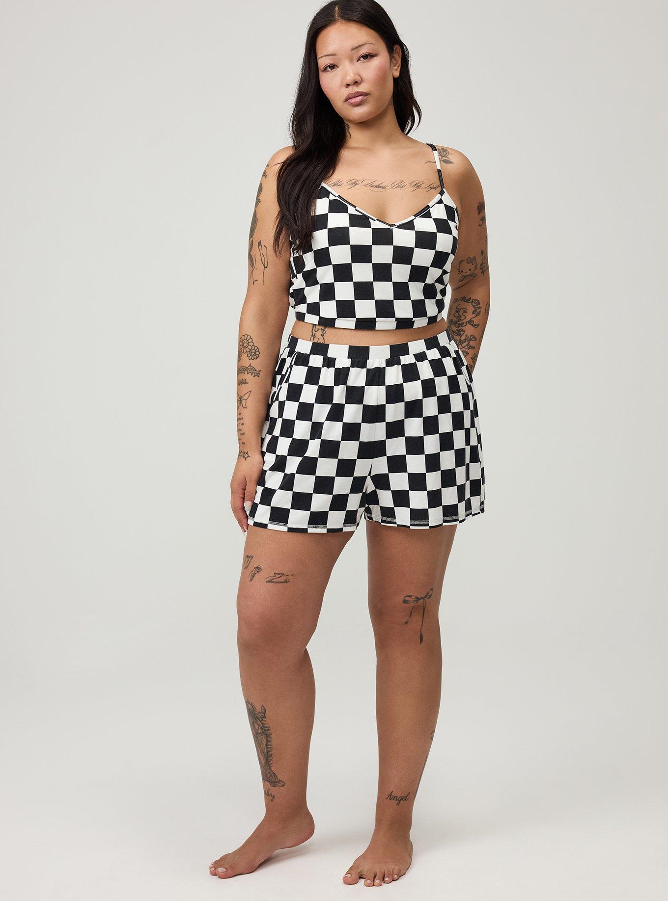 Terry Lounge Boxer Short, DISTRESS CHECK WHITE, hi-res