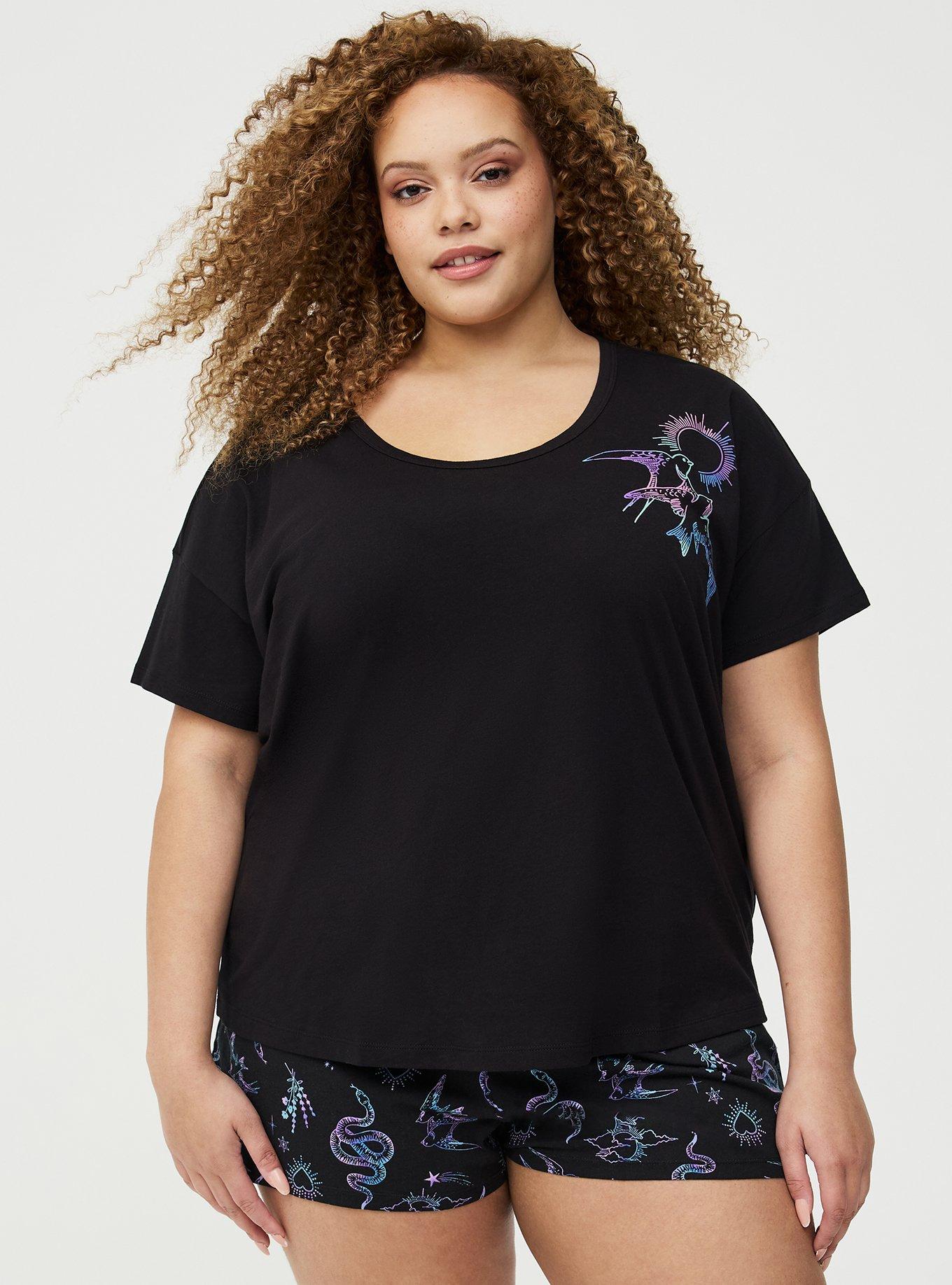 Light Weight Cotton Jersey Sleep Tee, SWALLOW RAINBOW, hi-res