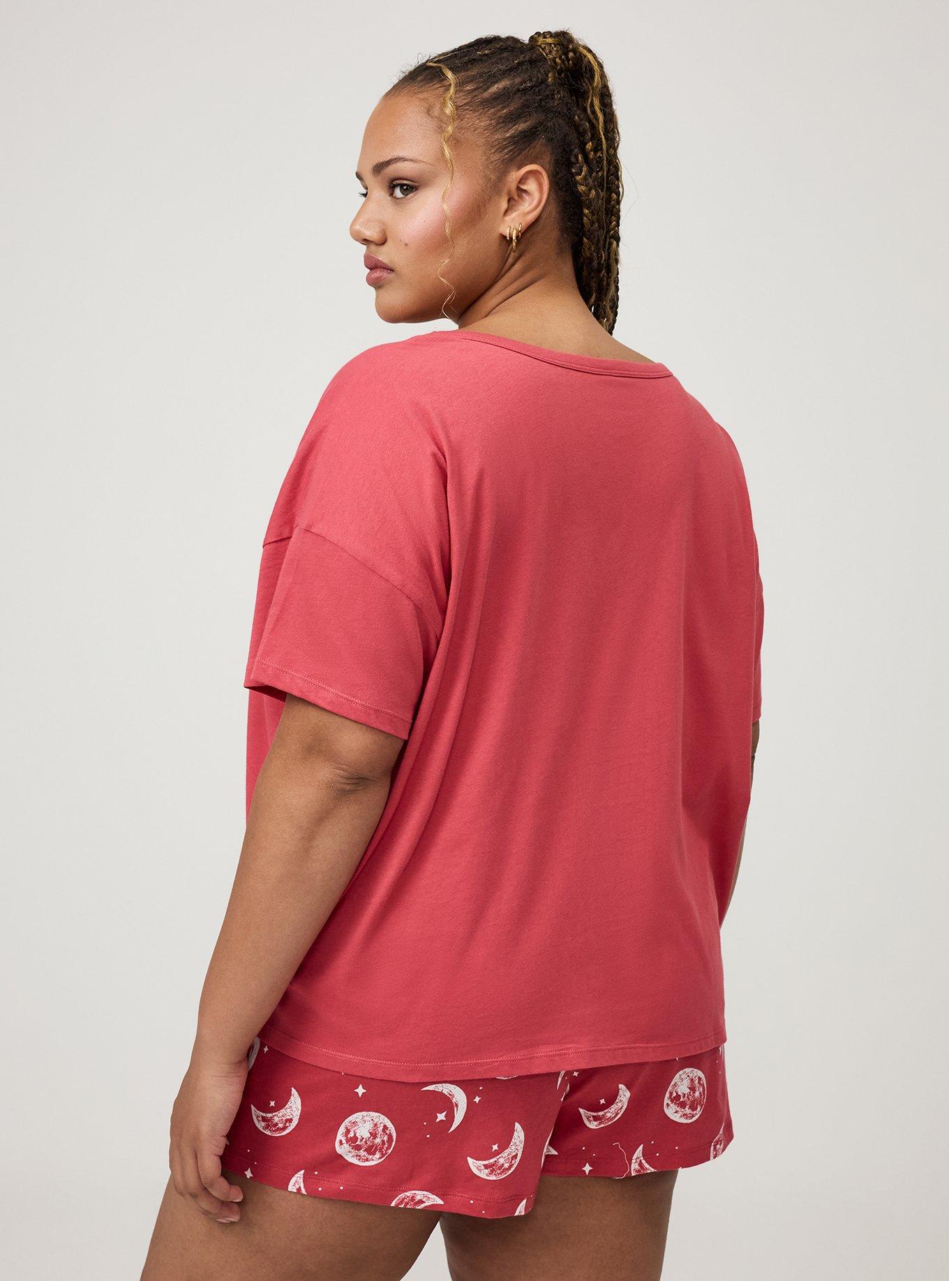 Lightweight Cotton Jersey Sleep Tee, SLEEP IS OVERRATED PINK, alternate