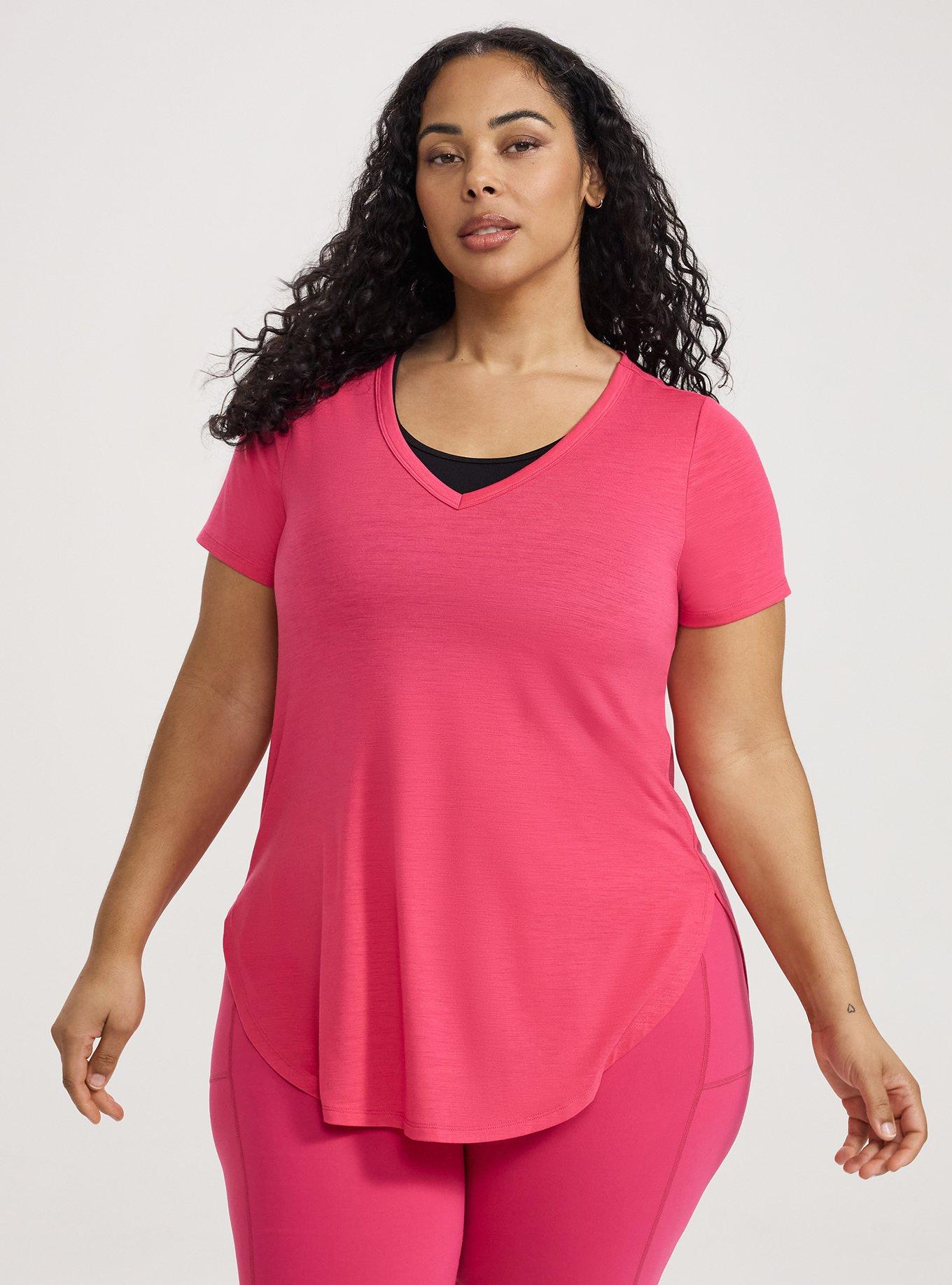 TRU V-Neck Active Tunic Tee, BEET ROOT PURPLE PINK, alternate