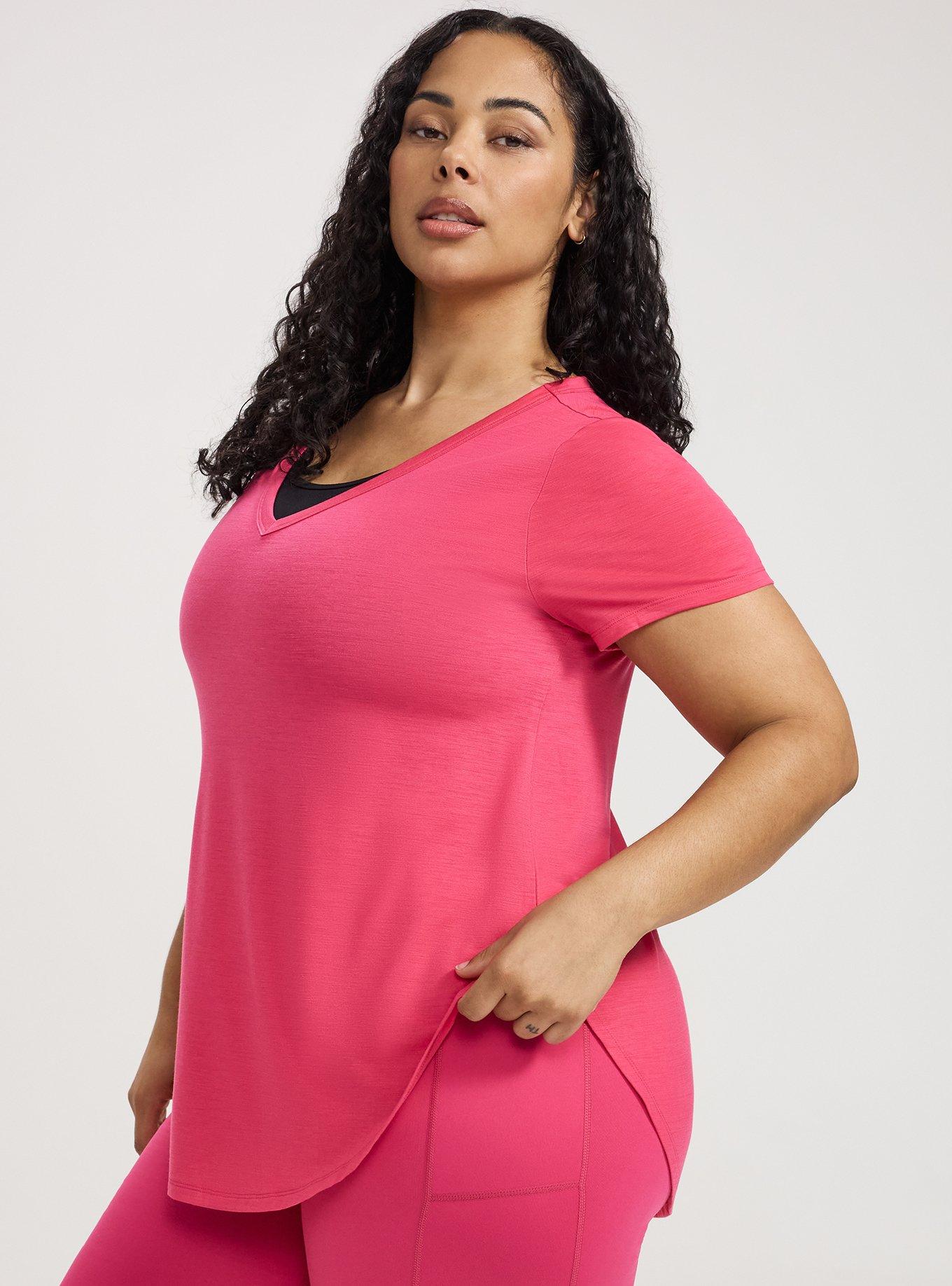 TRU V-Neck Active Tunic Tee, BEET ROOT PURPLE PINK, alternate
