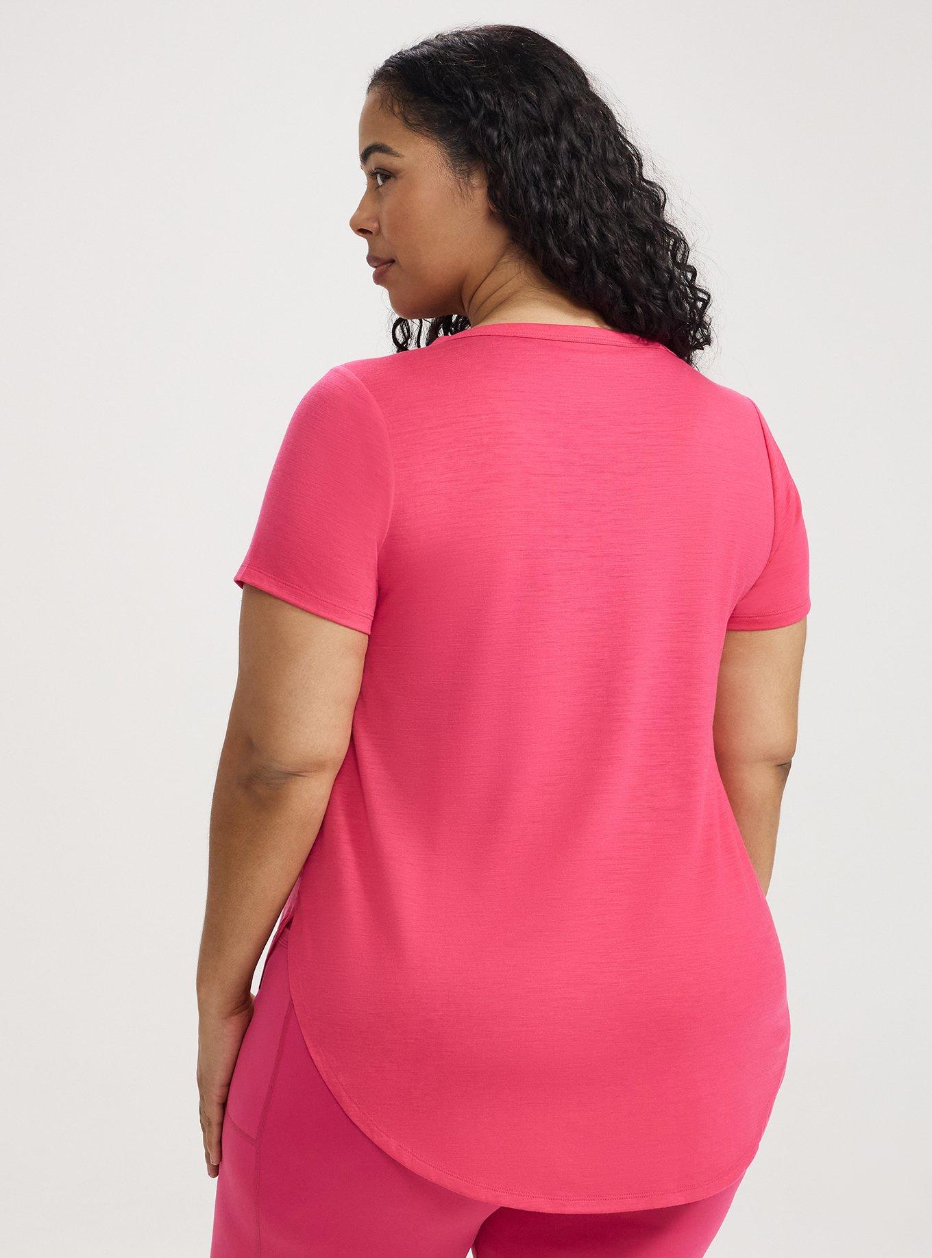 TRU V-Neck Active Tunic Tee, BEET ROOT PURPLE PINK, alternate