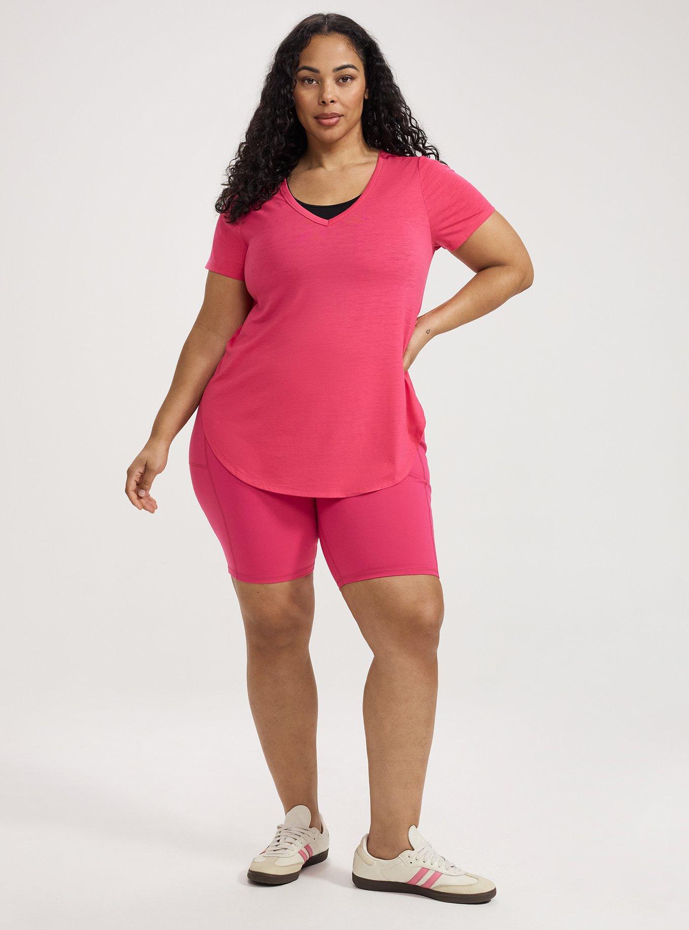 TRU V-Neck Active Tunic Tee, BEET ROOT PURPLE PINK, hi-res