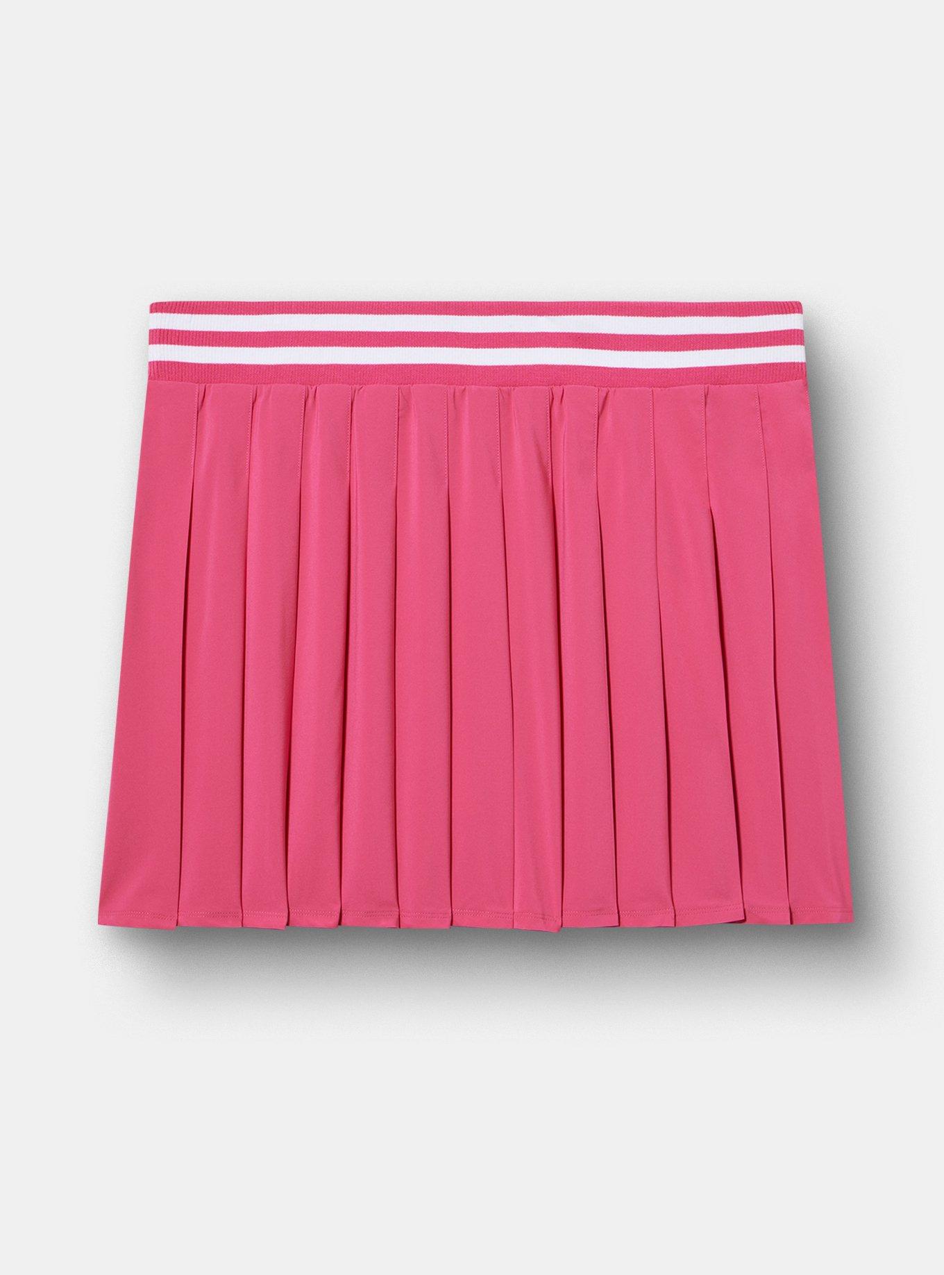 TRU Stretch Woven Pleated Active Skirt With Bike Short, PINK PEACOCK, hi-res