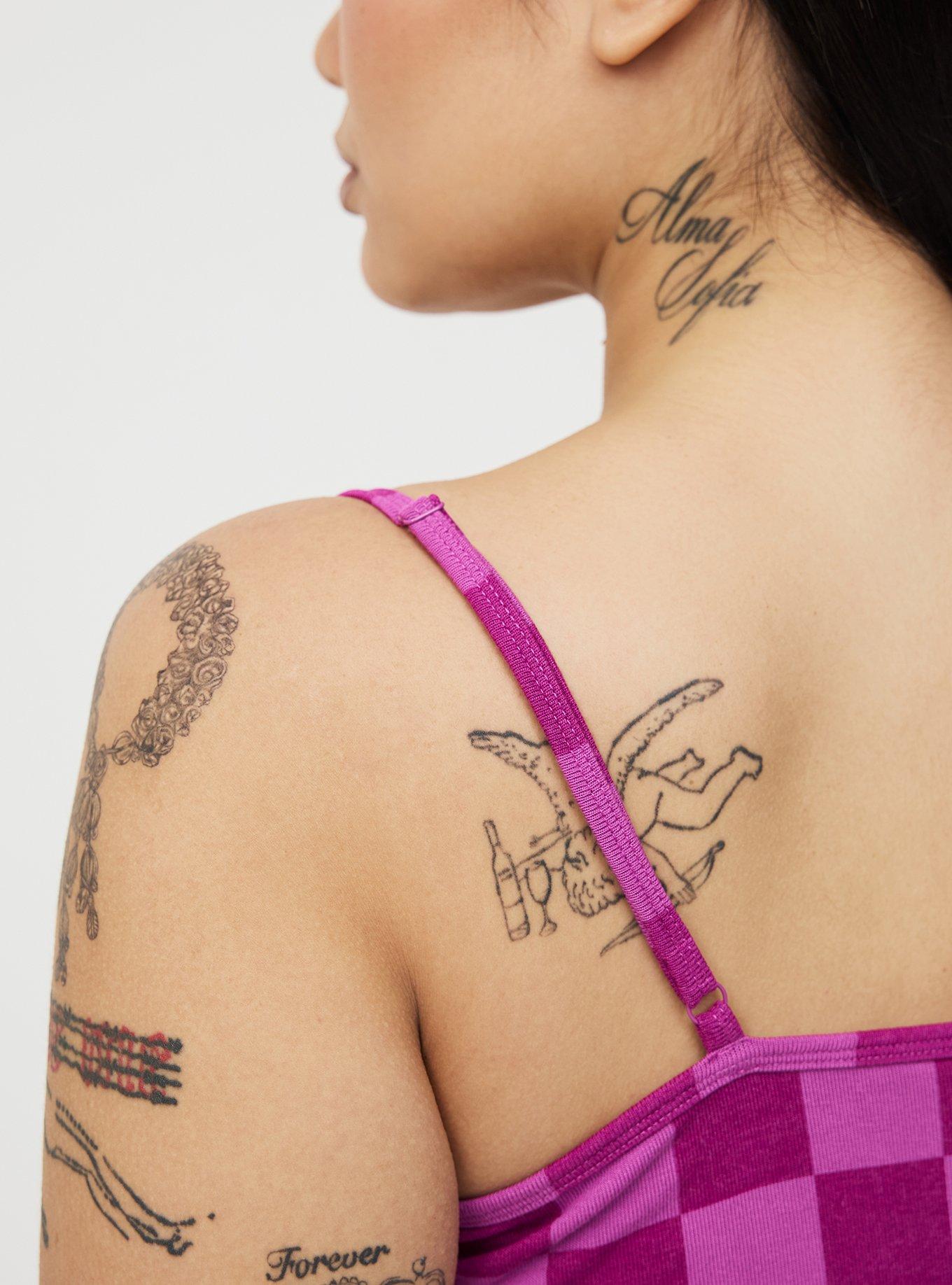 Terry Crop Lounge Cami, SUNNY CHECK PURPLE, alternate