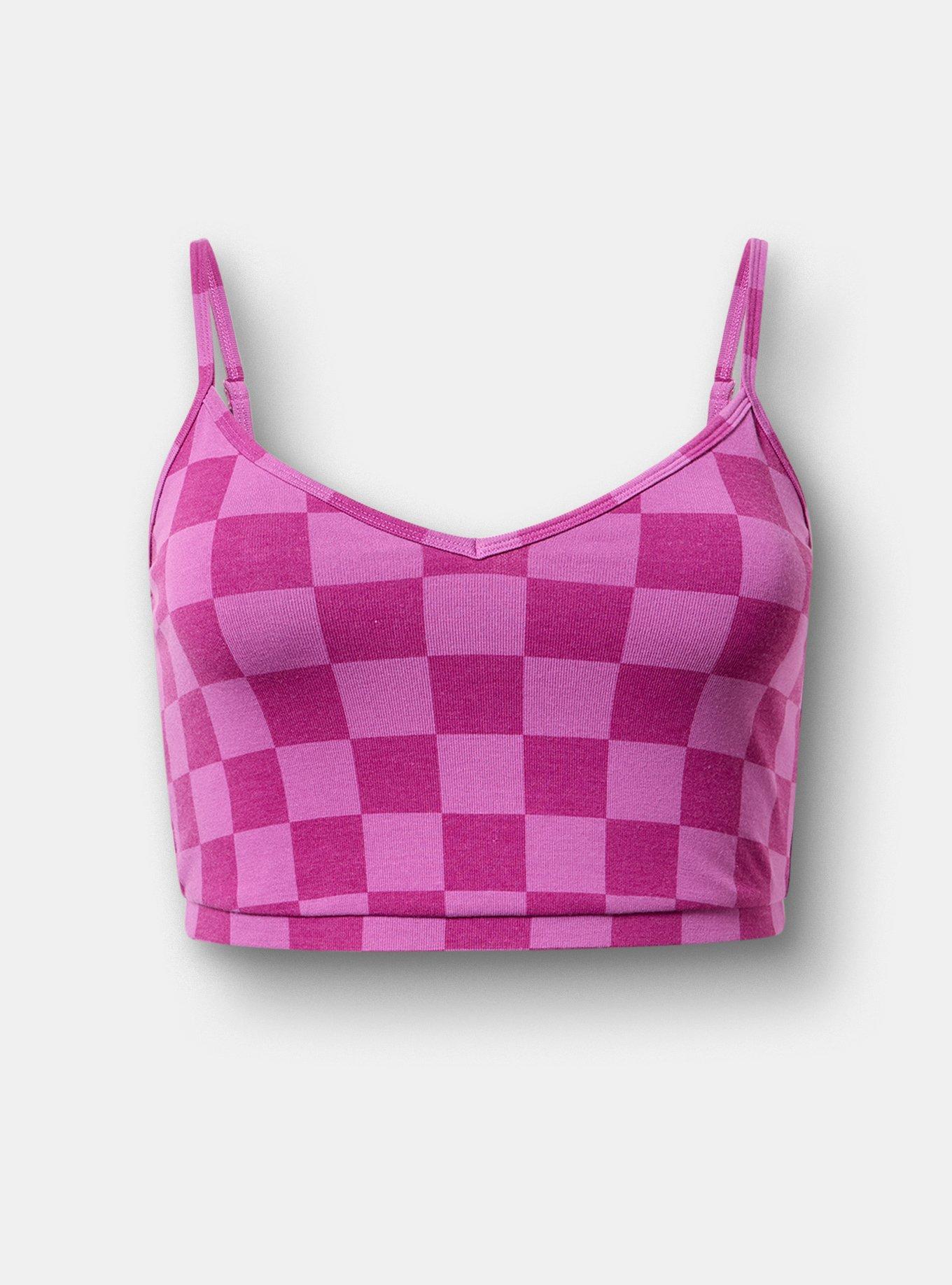 Terry Crop Lounge Cami, SUNNY CHECK PURPLE, hi-res