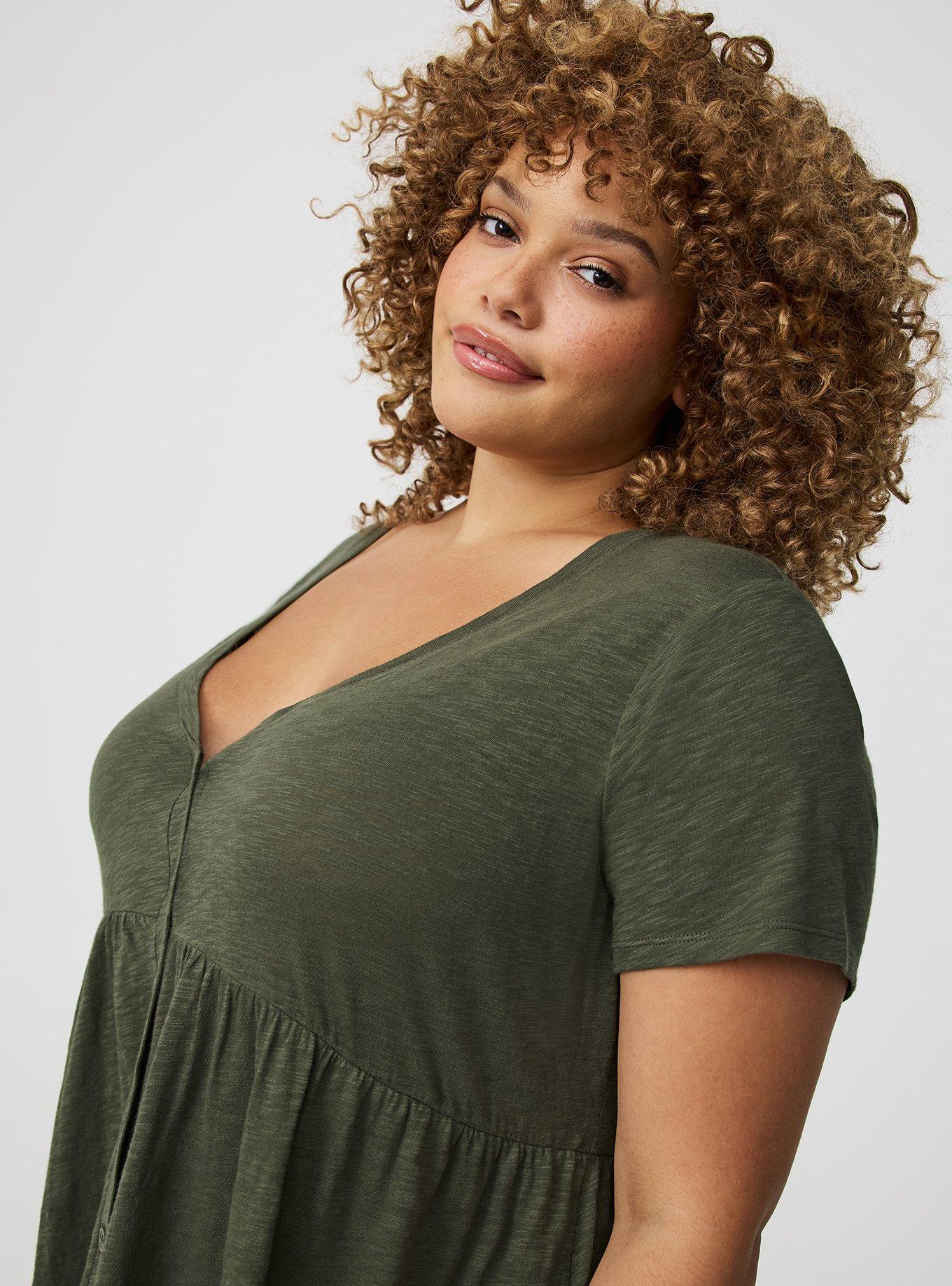 Cotton Button-Down Lounge Dress