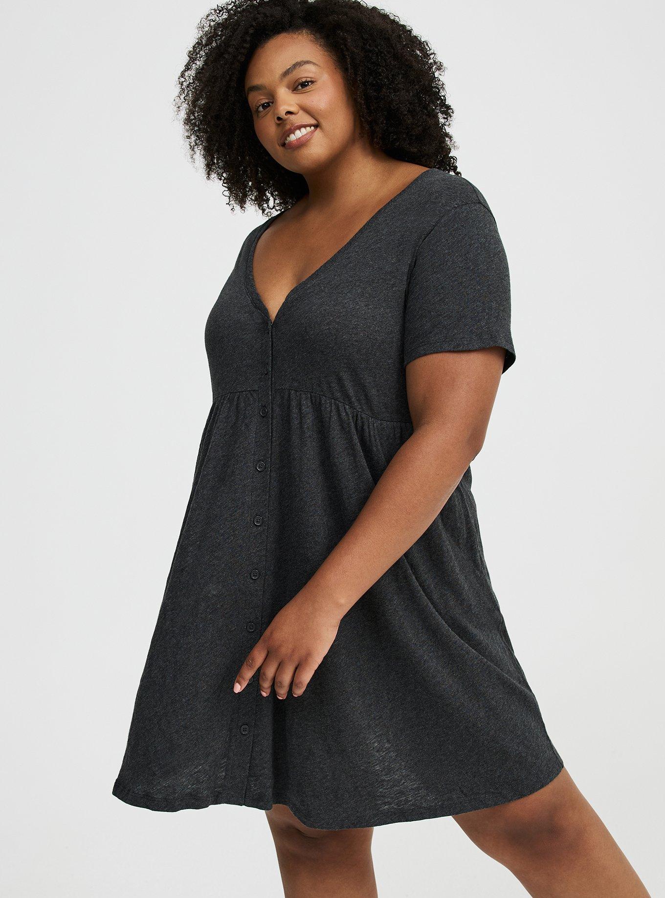 Cotton Button-Down Lounge Dress