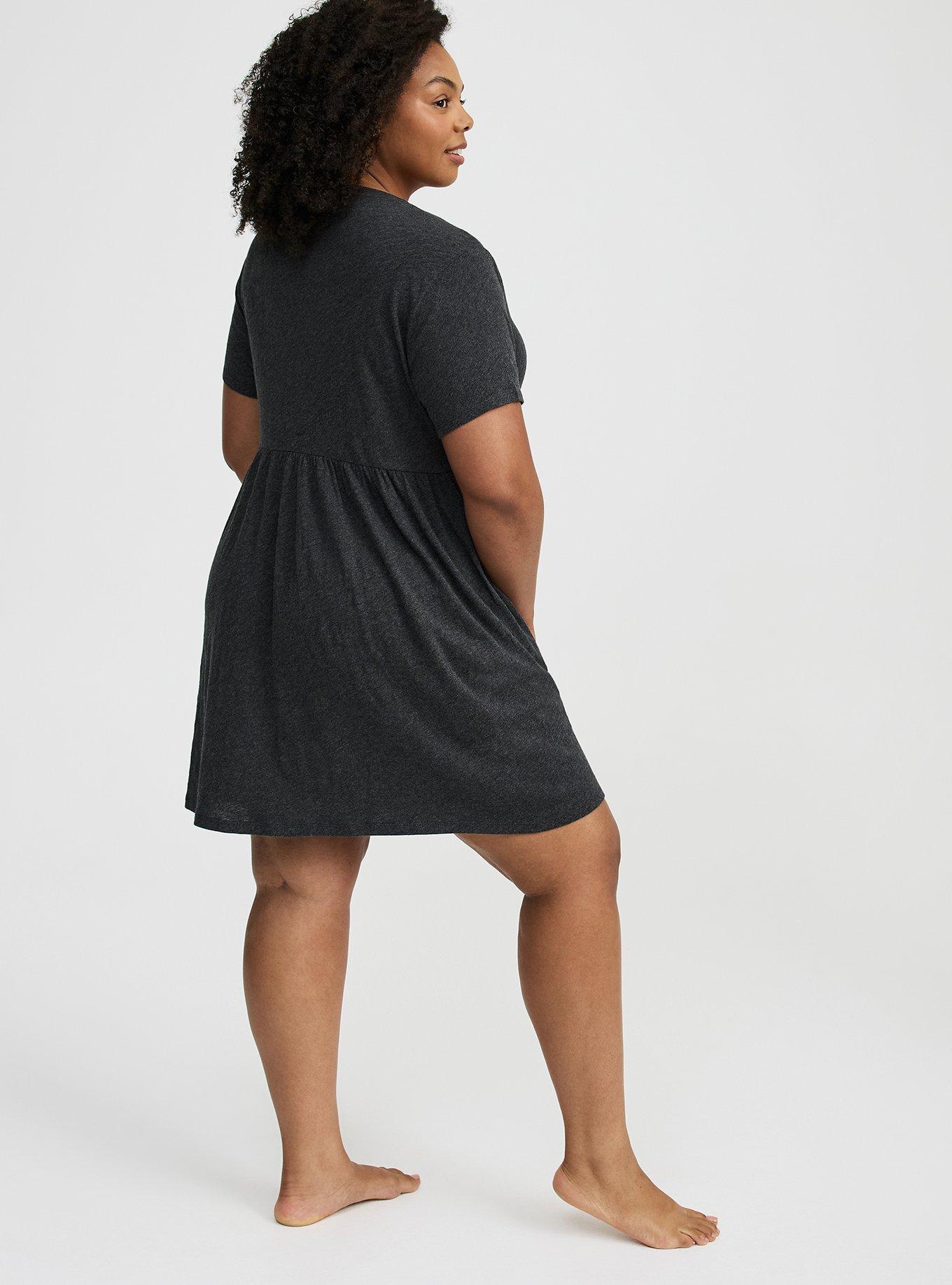 Cotton Button-Down Lounge Dress