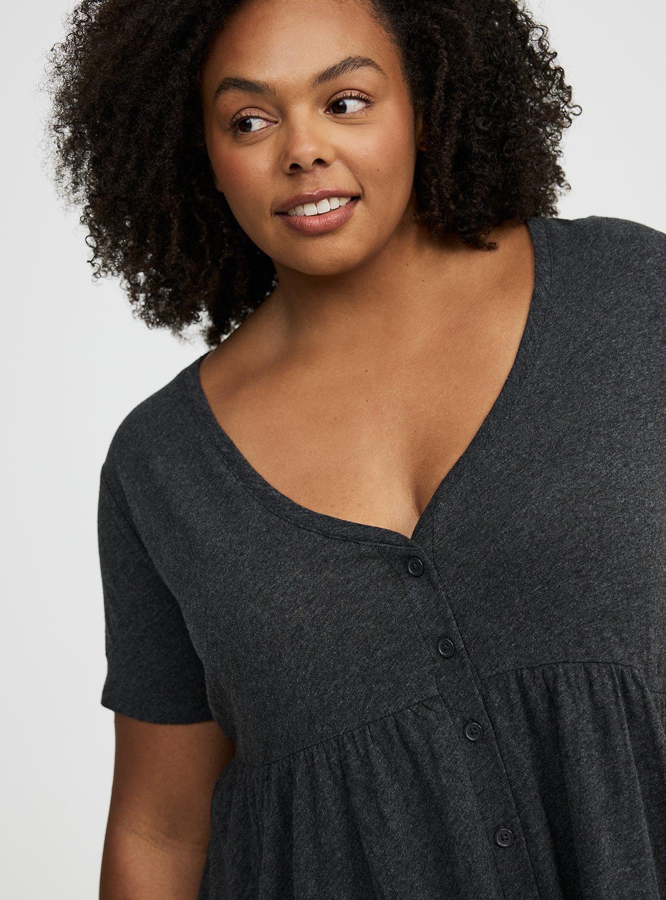 Cotton Button-Down Lounge Dress