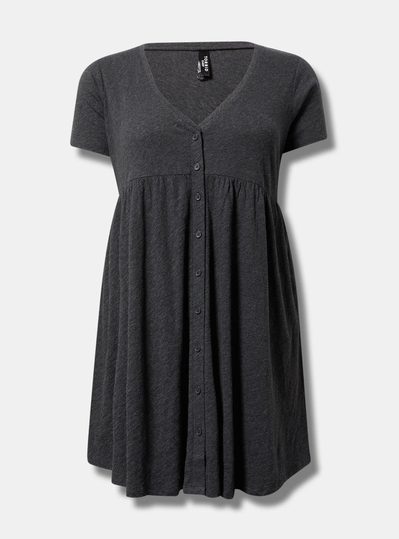 Cotton Button-Down Lounge Dress