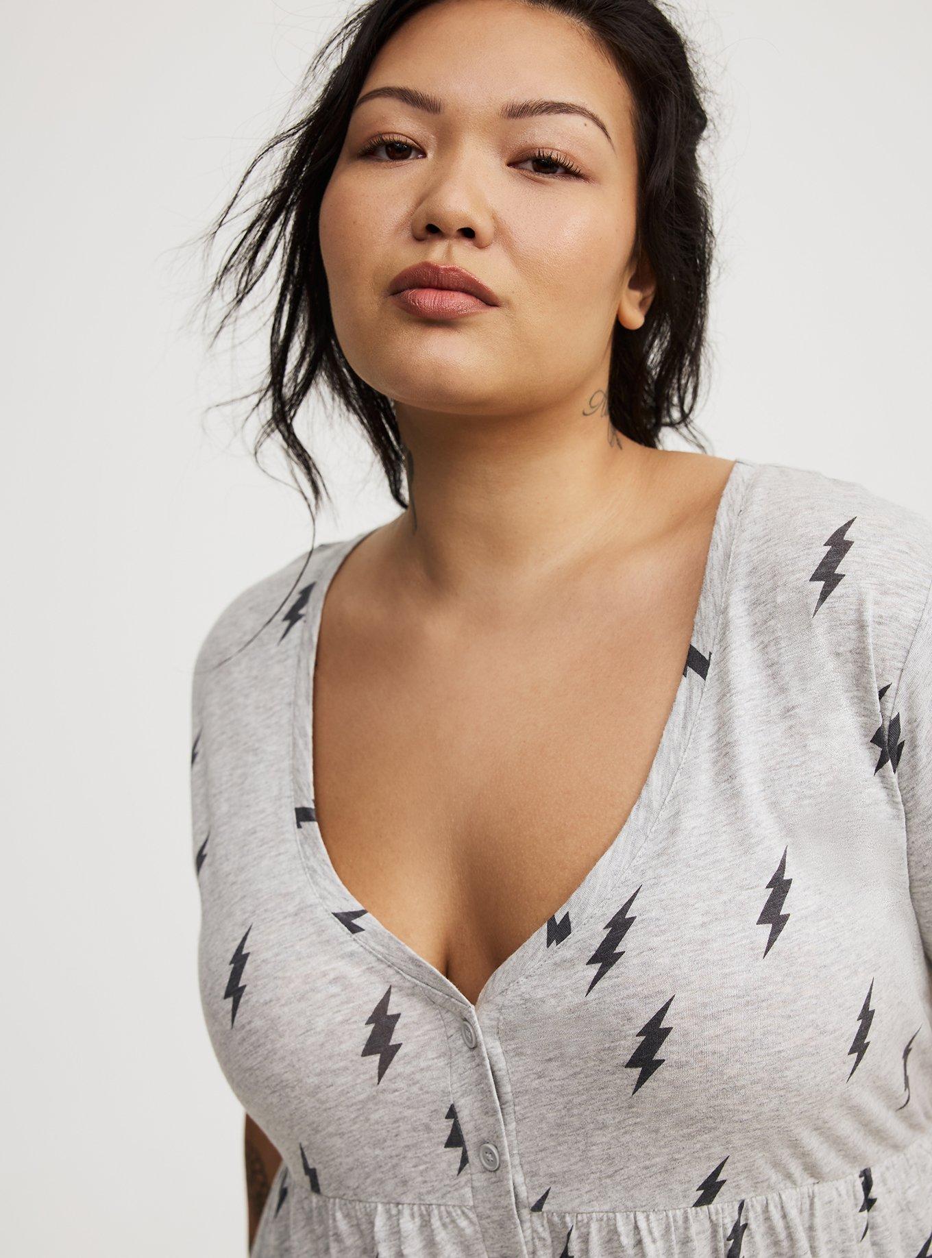 Cotton Button-Down Lounge Dress
