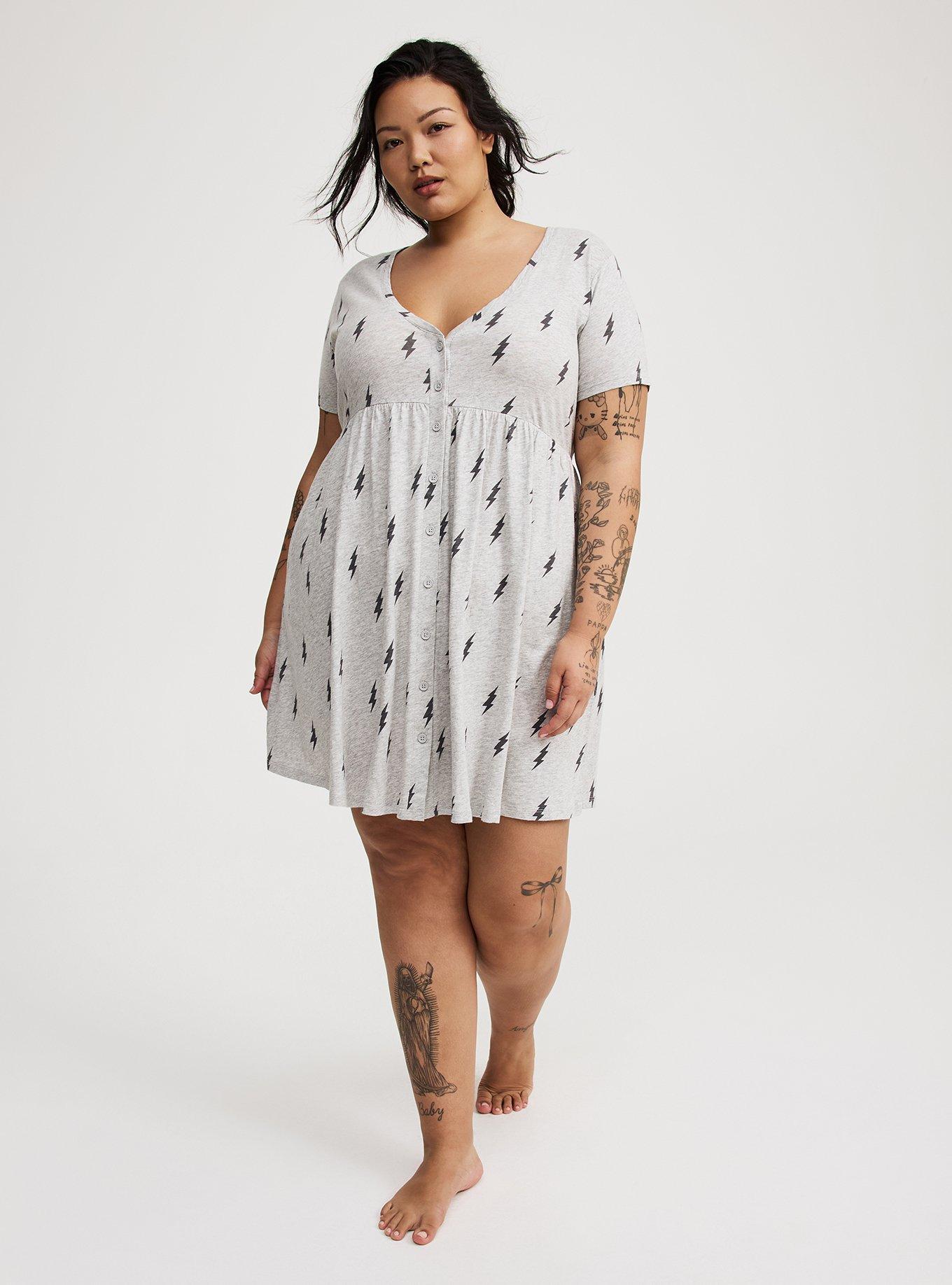 Cotton Button-Down Lounge Dress