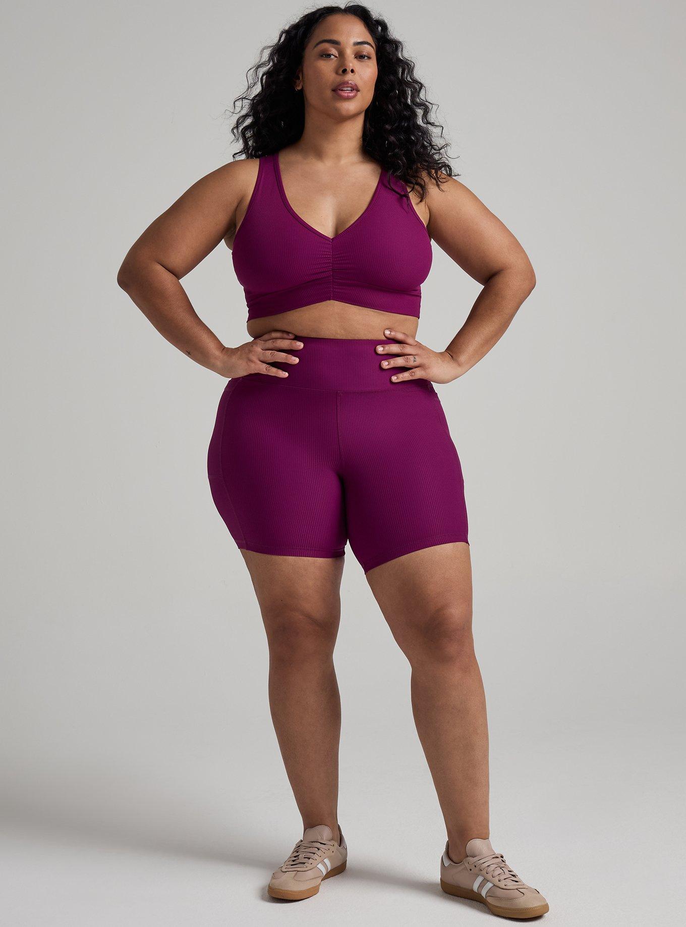 TRU 7'' Performance Rib Active Bike Short, PLUM CASPIA, hi-res