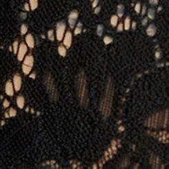 Plus Size Lace Square Neck Tank, DEEP BLACK, swatch