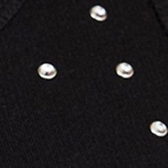 Plus Size Embellished Rib High-Neck Tank, DEEP BLACK, swatch