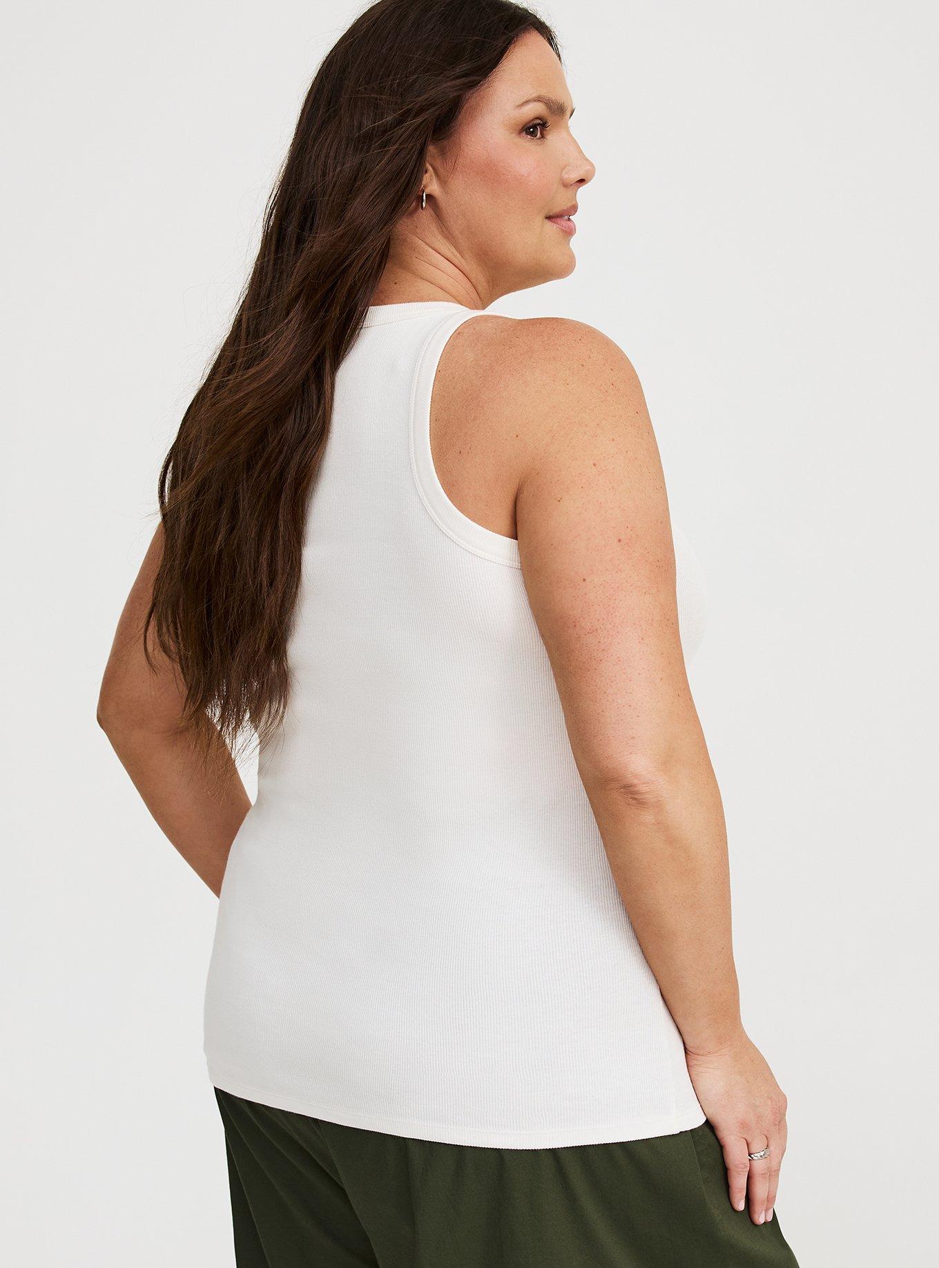 Embellished Rib High-Neck Tank