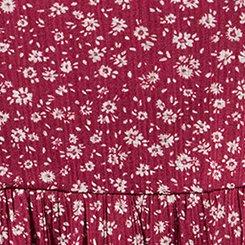 Flutter Sleeve Babydoll Top, BARB DITSY FLORAL RED PLUM, swatch