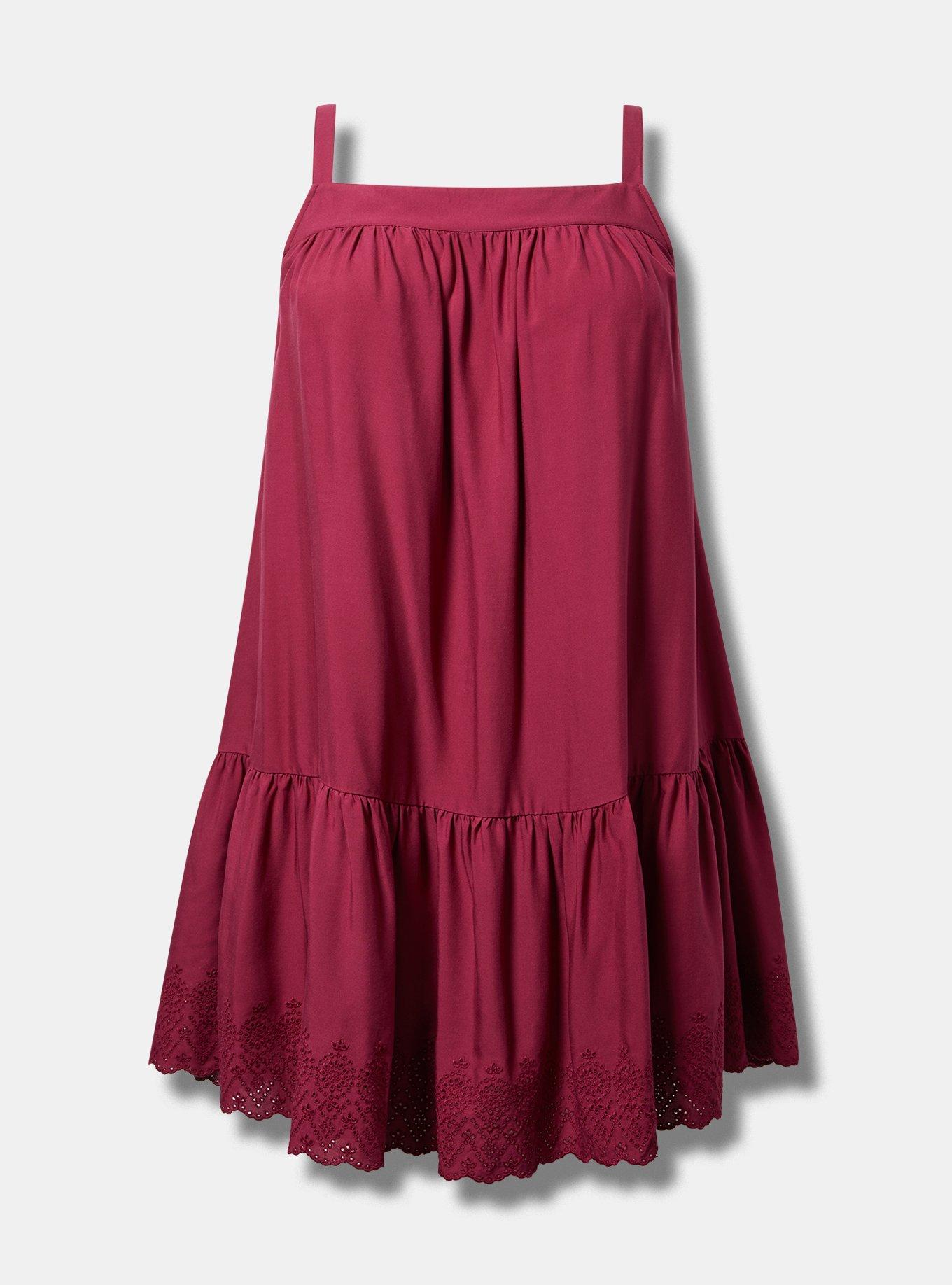 Mini Drop-Waist Scallop-Hem Dress