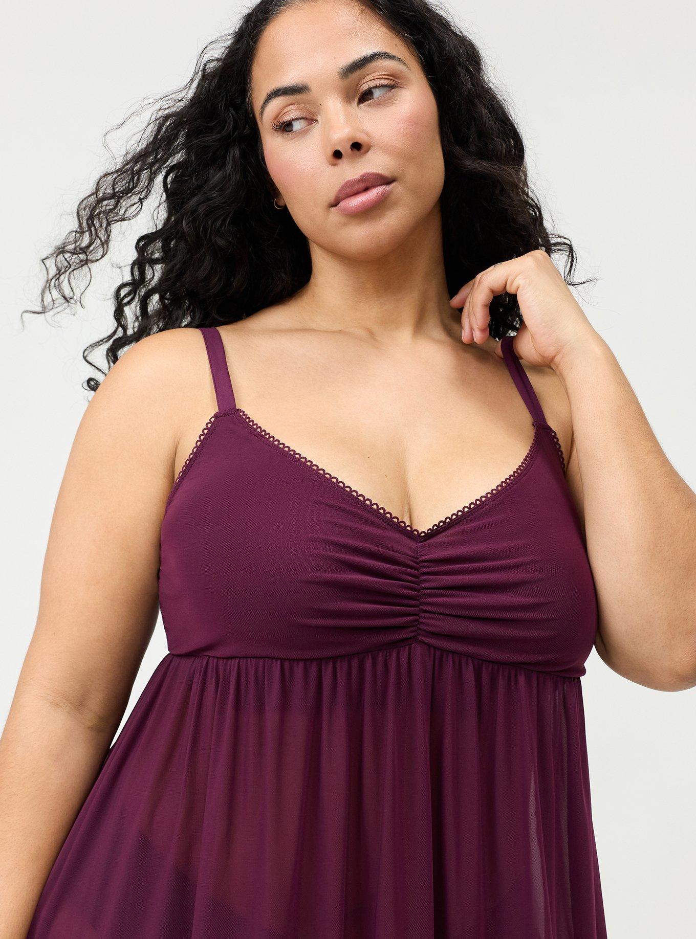 Mesh Flirty Sleep Chemise, POTENT PURPLE, alternate