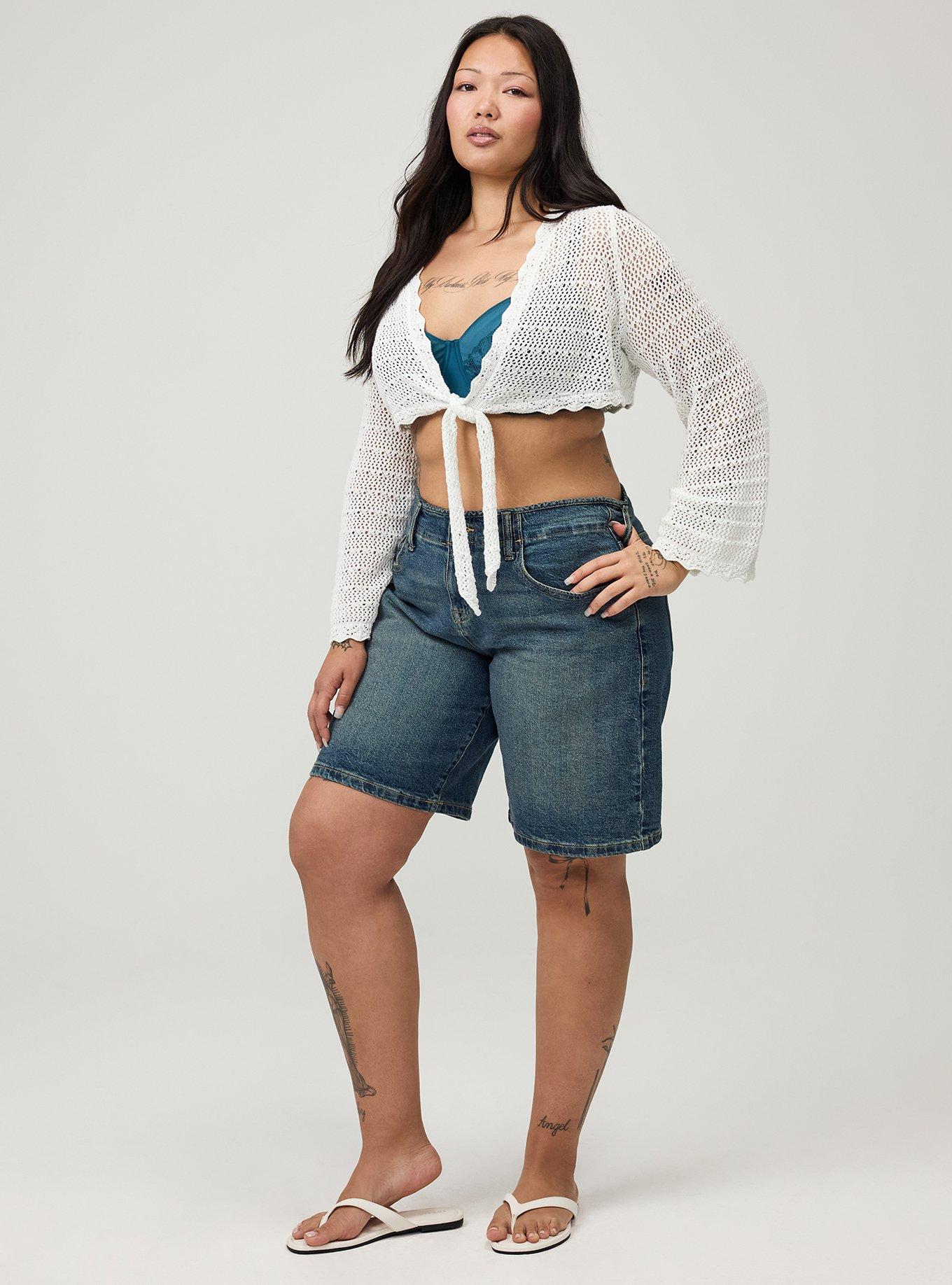 Open Stitch Tie Front Shrug, BLANC DE BLANC, alternate
