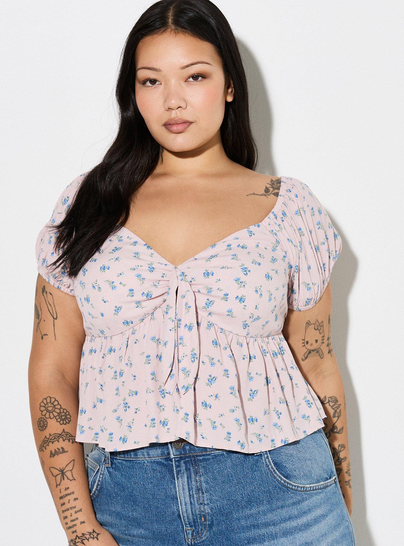 LoveSick Knot Front Flyaway Top, DAINTY PETALS HUSHED VIOLET, alternate