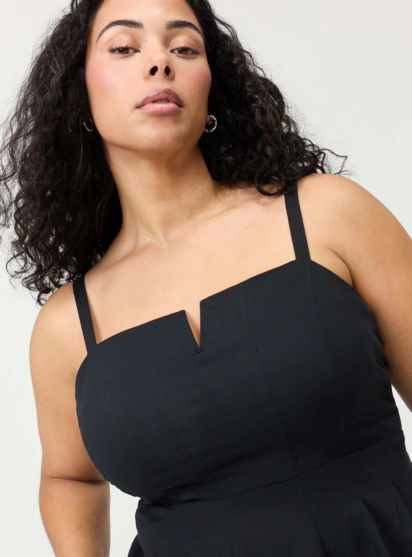 Peplum Challis Cami, DEEP BLACK, alternate