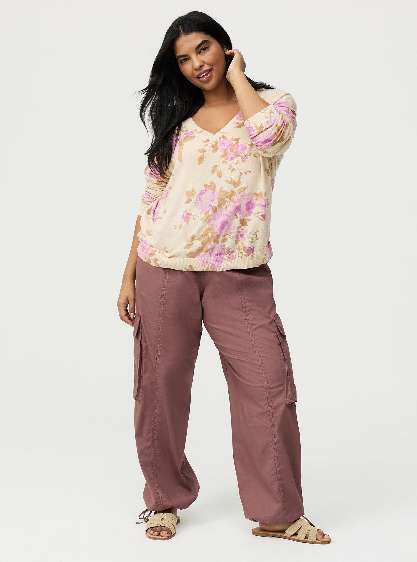 V-Neck Pullover Sweater, REGINA FLORAL IVORY, alternate