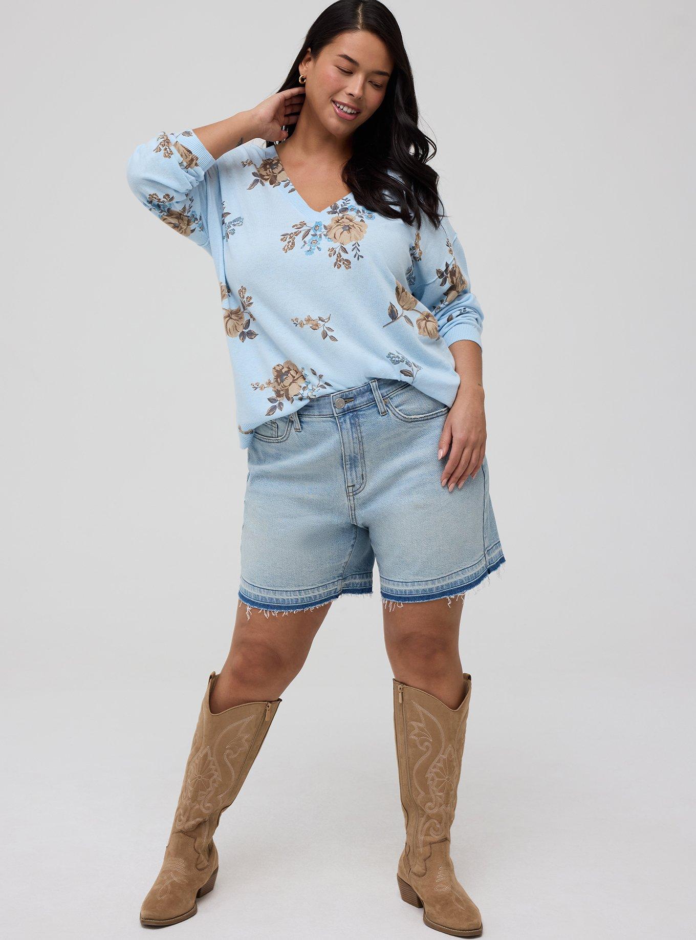 V-Neck Pullover Sweater, KIRBY FLORAL, alternate