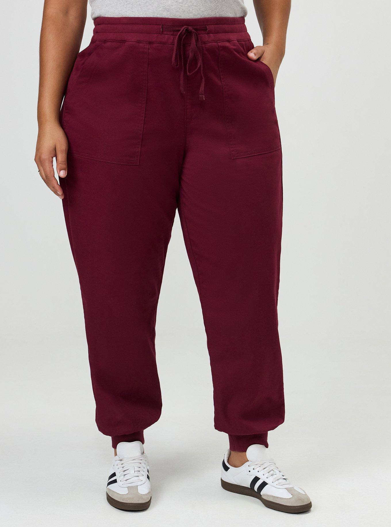 Plus Size High-Rise Pull-On Jogger, MAROON BANNER, alternate