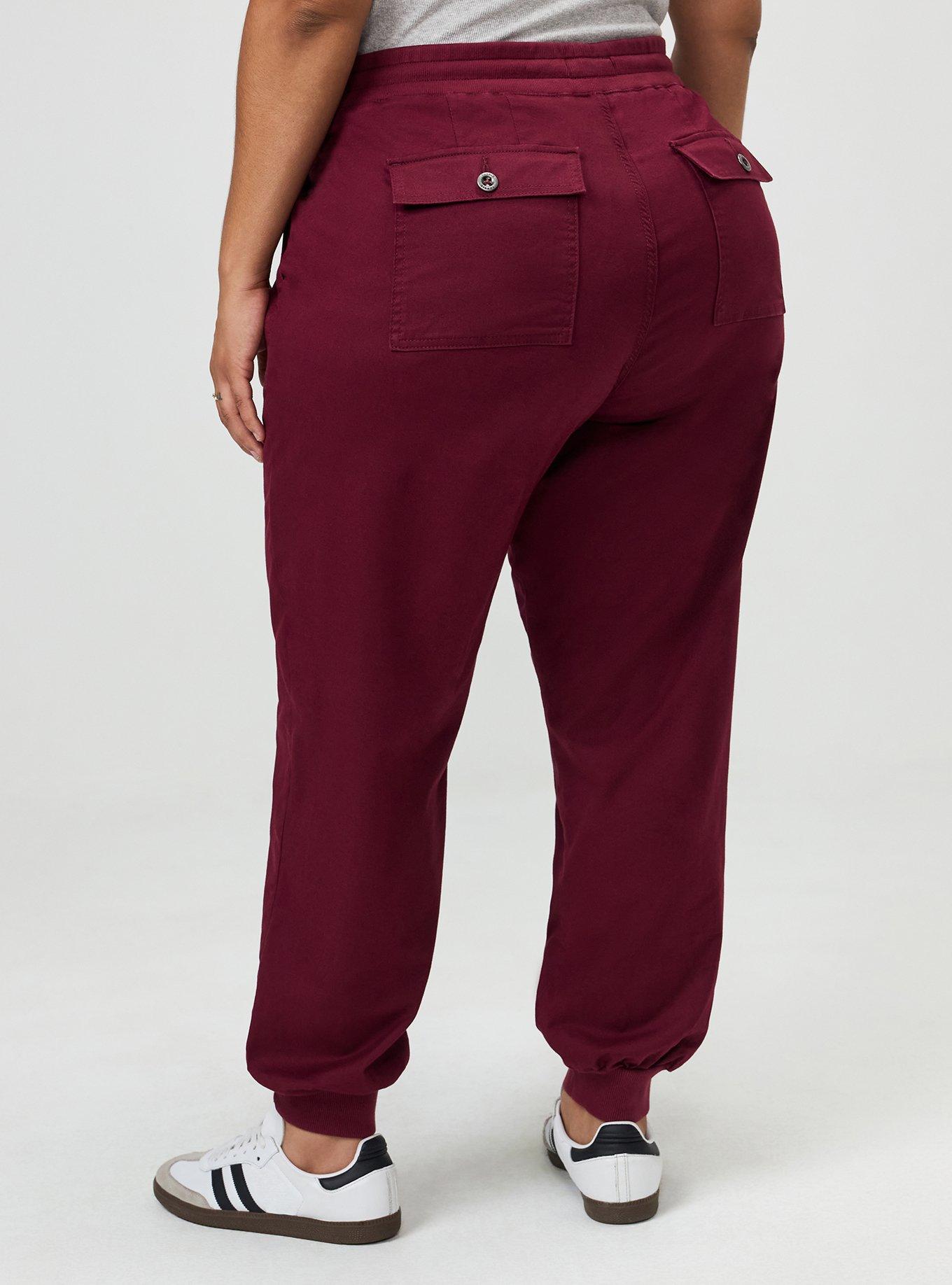 Plus Size High-Rise Pull-On Jogger, MAROON BANNER, alternate
