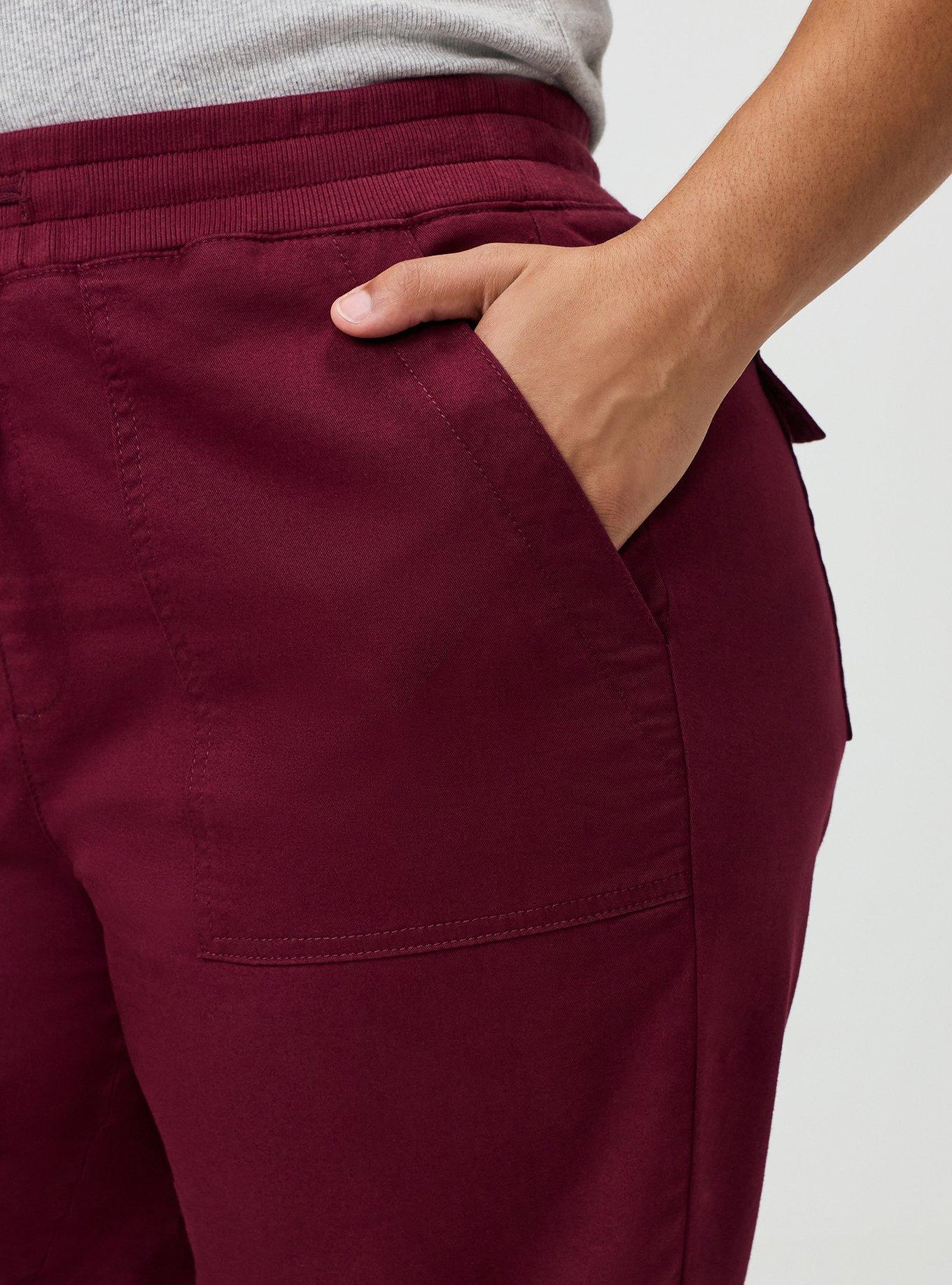 Plus Size High-Rise Pull-On Jogger, MAROON BANNER, alternate
