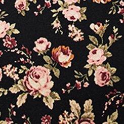 Mini Surplice Back Cut-Out Dress, OLD SCHOOL FLORAL DEEP BLACK, swatch