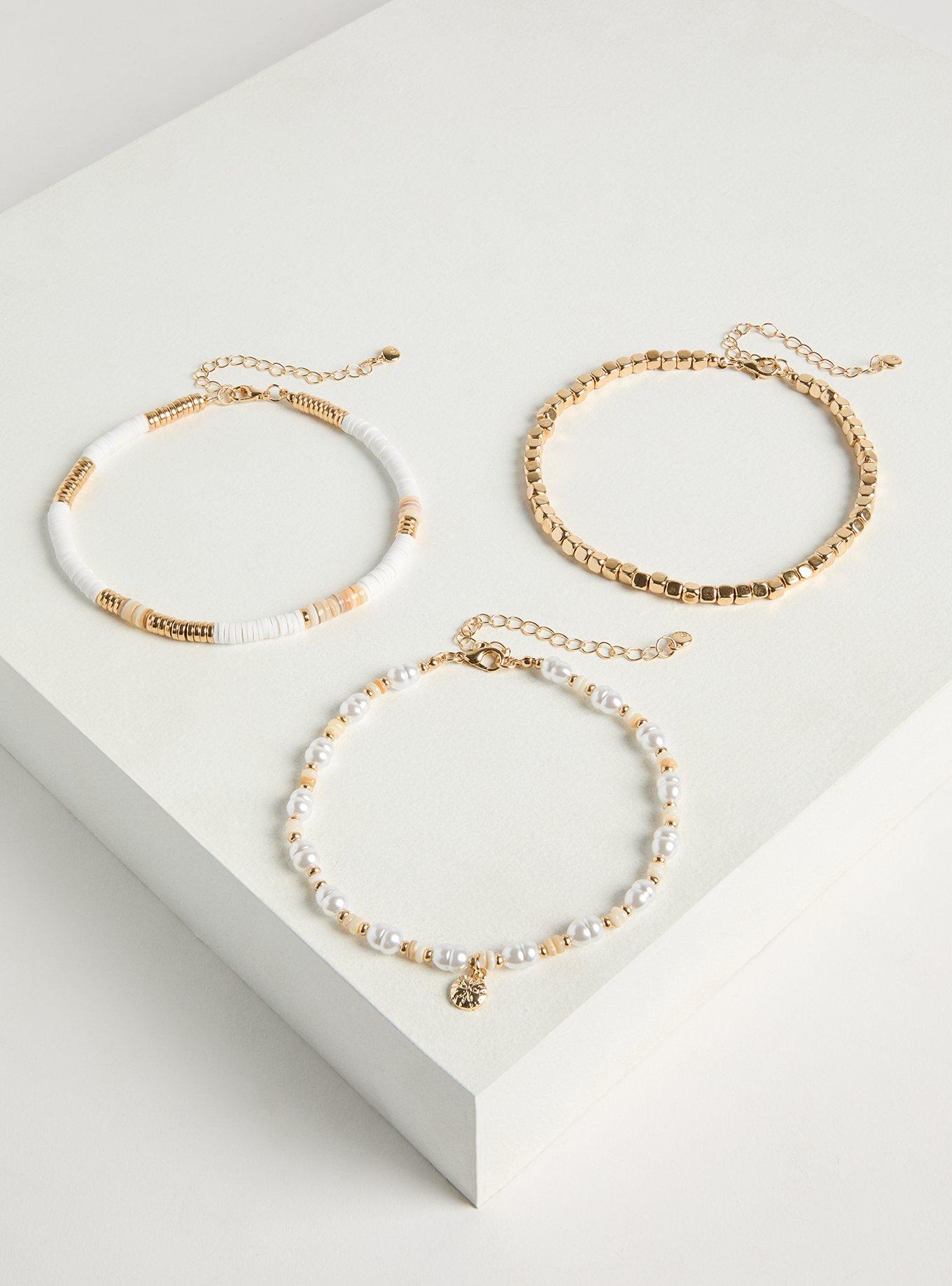 Pearl Beaded Anklet Set