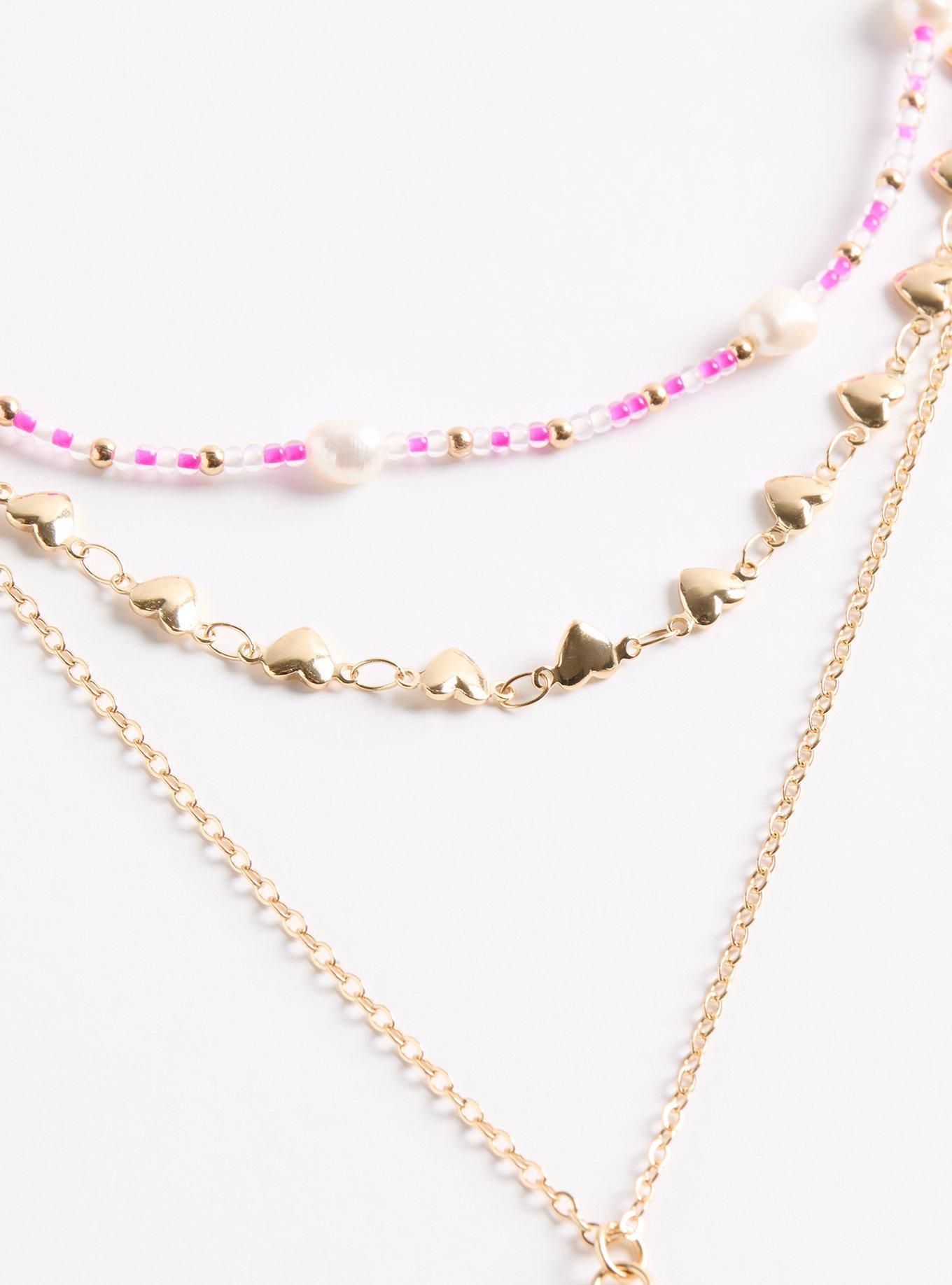 Pearl & Beaded Coin Layered Necklace