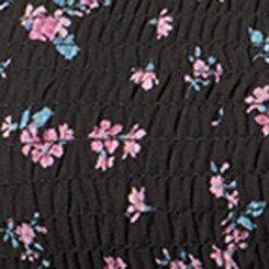Chiffon Ruffle Long-Sleeve Crop Top, ALEXA DITSY FLORAL BLACK, swatch