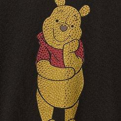 Plus Size Winnie the Pooh Classic Cotton Rhinestone Tee, DEEP BLACK, swatch